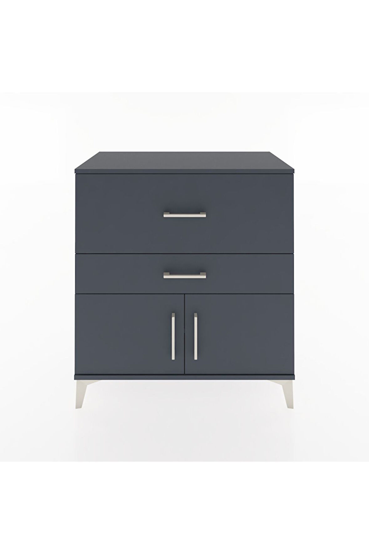 Hyperion Şifonyer Tek Raflı 2 Çekmeceli 2 Kapaklı 88x44x96 Antrasit-Antrasit