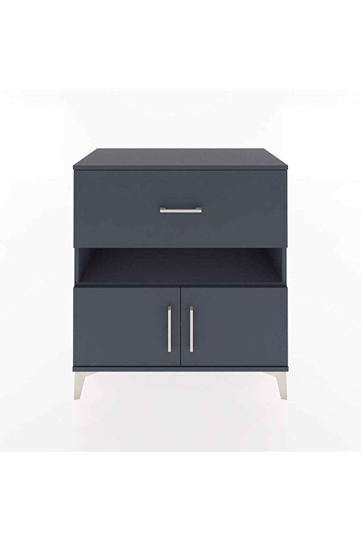 Hyperion Şifonyer 2 Raflı Tek Çekmeceli 2 Kapaklı 88x44x96 Antrasit-Antrasit