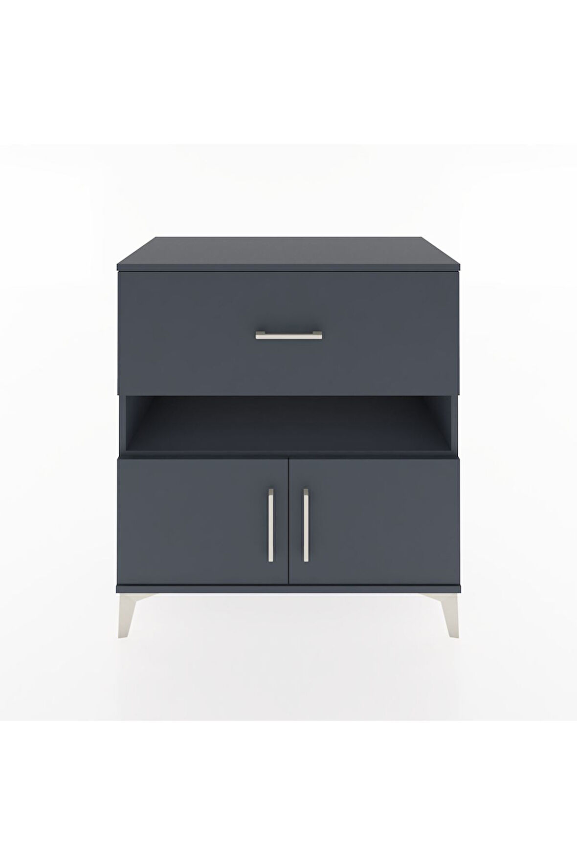 Hyperion Şifonyer Tek Raflı Tek Çekmeceli 2 Kapaklı 88x44x96 Antrasit-Antrasit