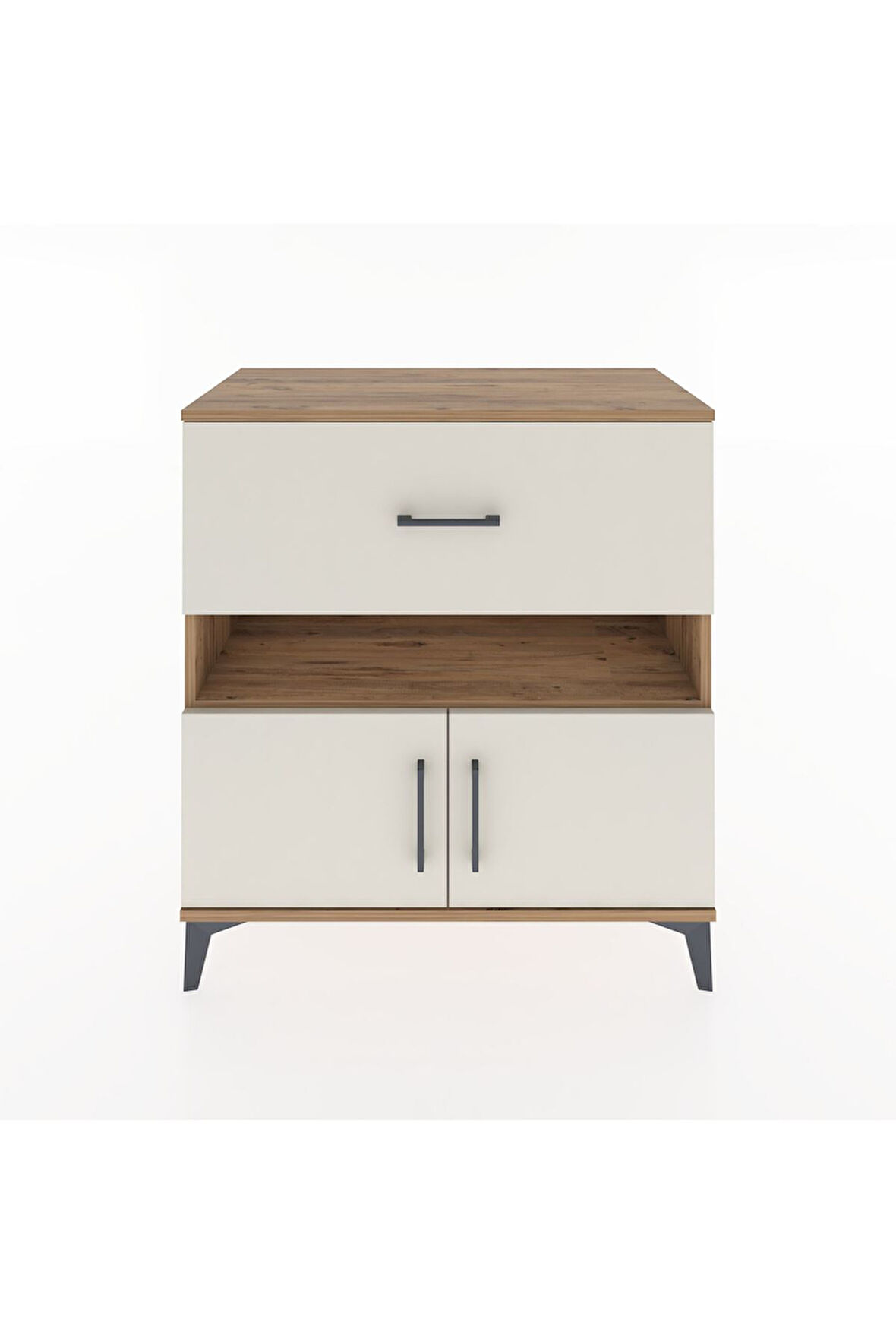 Hyperion Şifonyer Tek Raflı Tek Çekmeceli 2 Kapaklı 88x44x96 Çam-Aytaşı