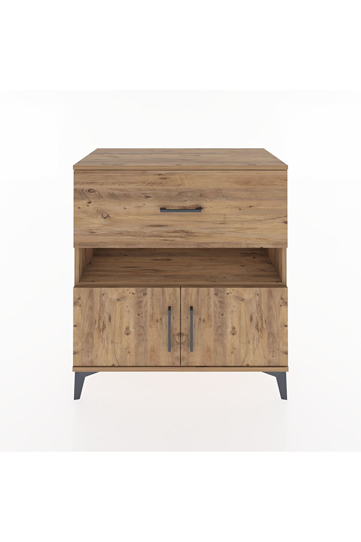 Hyperion Şifonyer Tek Raflı Tek Çekmeceli 2 Kapaklı 88x44x96 Çam-Çam