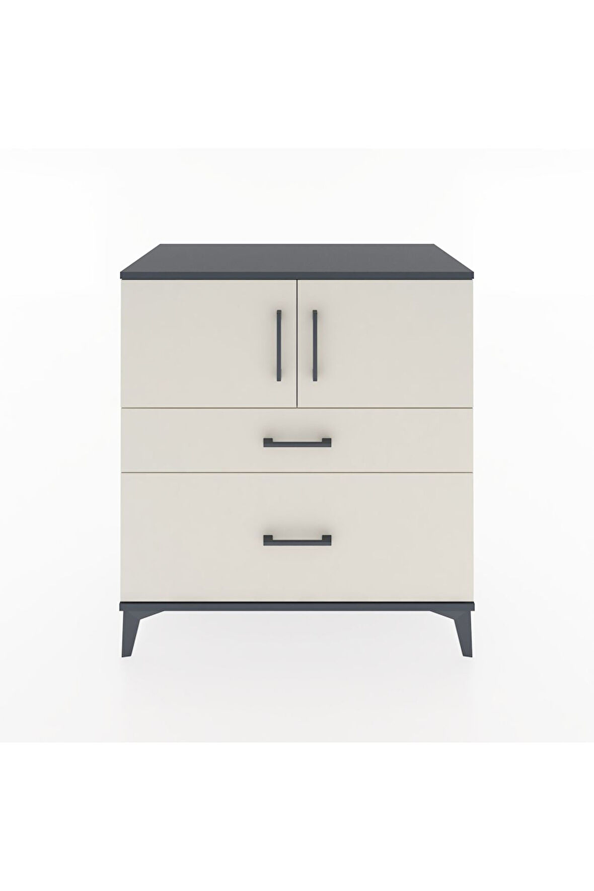 Hyperion Şifonyer 2 Raflı 2 Çekmeceli 2 Kapaklı 88x44x96 Antrasit-Aytaşı