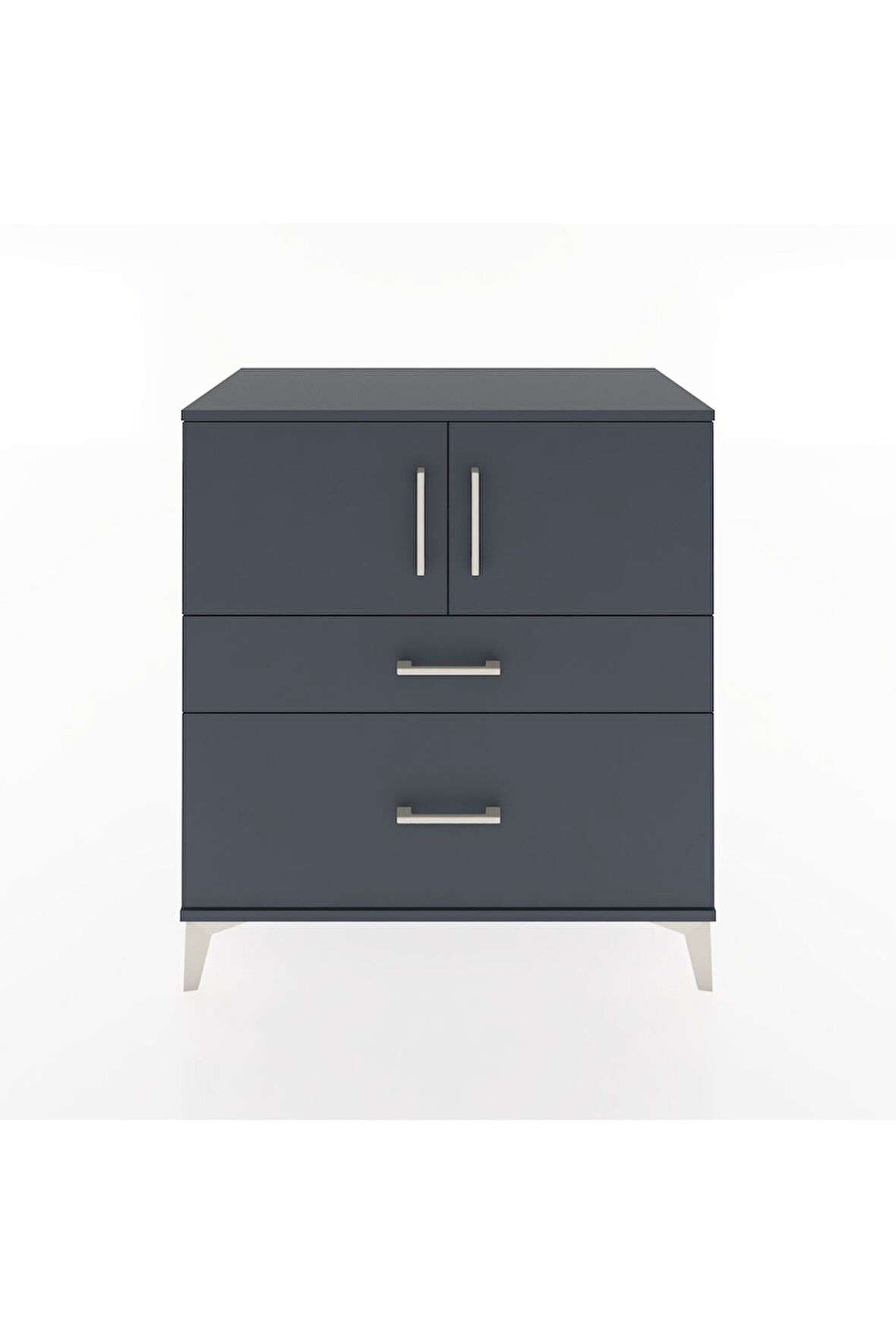 Hyperion Şifonyer 2 Raflı 2 Çekmeceli 2 Kapaklı 88x44x96 Antrasit-Antrasit