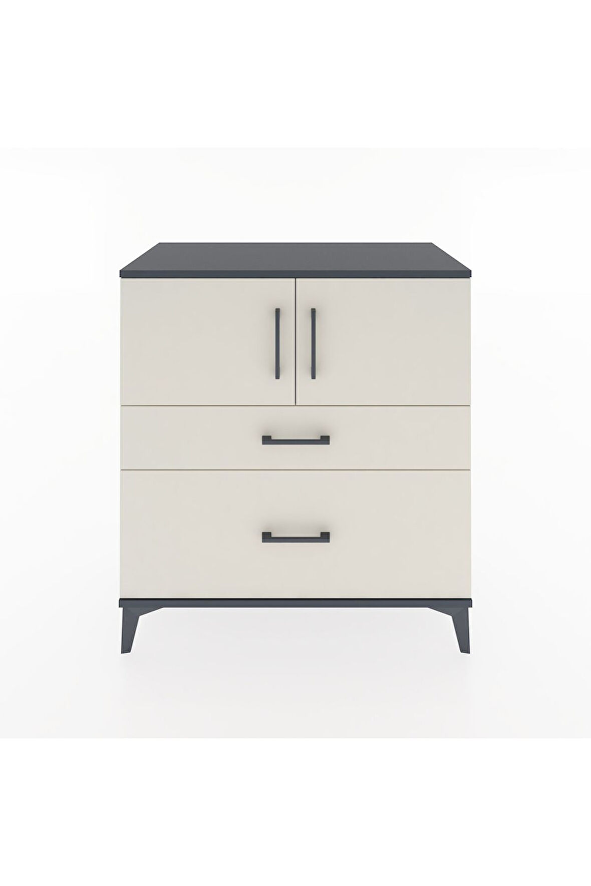 Hyperion Şifonyer Tek Raflı 2 Çekmeceli 2 Kapaklı 88x44x96 Antrasit-Aytaşı