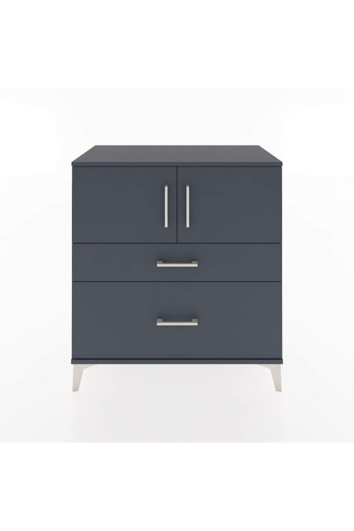 Hyperion Şifonyer Tek Raflı 2 Çekmeceli 2 Kapaklı 88x44x96 Antrasit-Antrasit