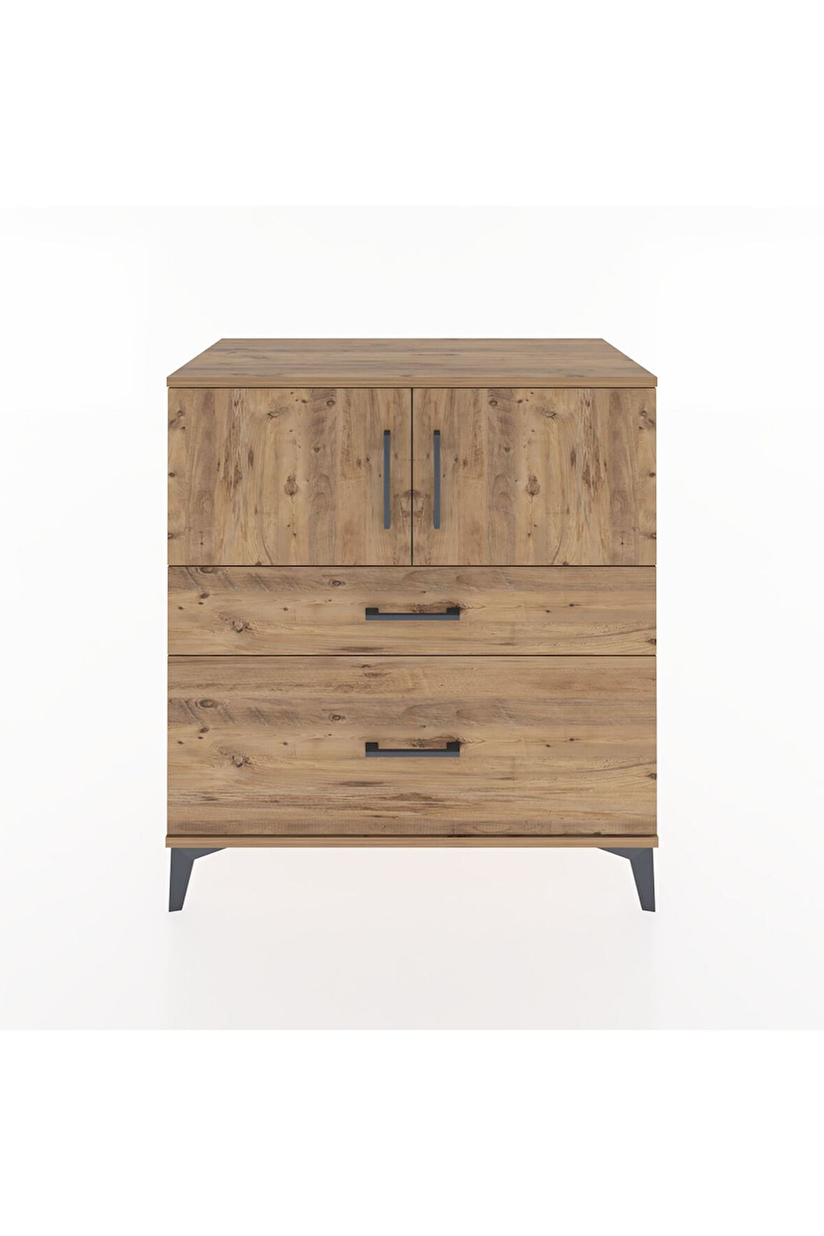 Hyperion Şifonyer Tek Raflı 2 Çekmeceli 2 Kapaklı 88x44x96 Çam-Çam