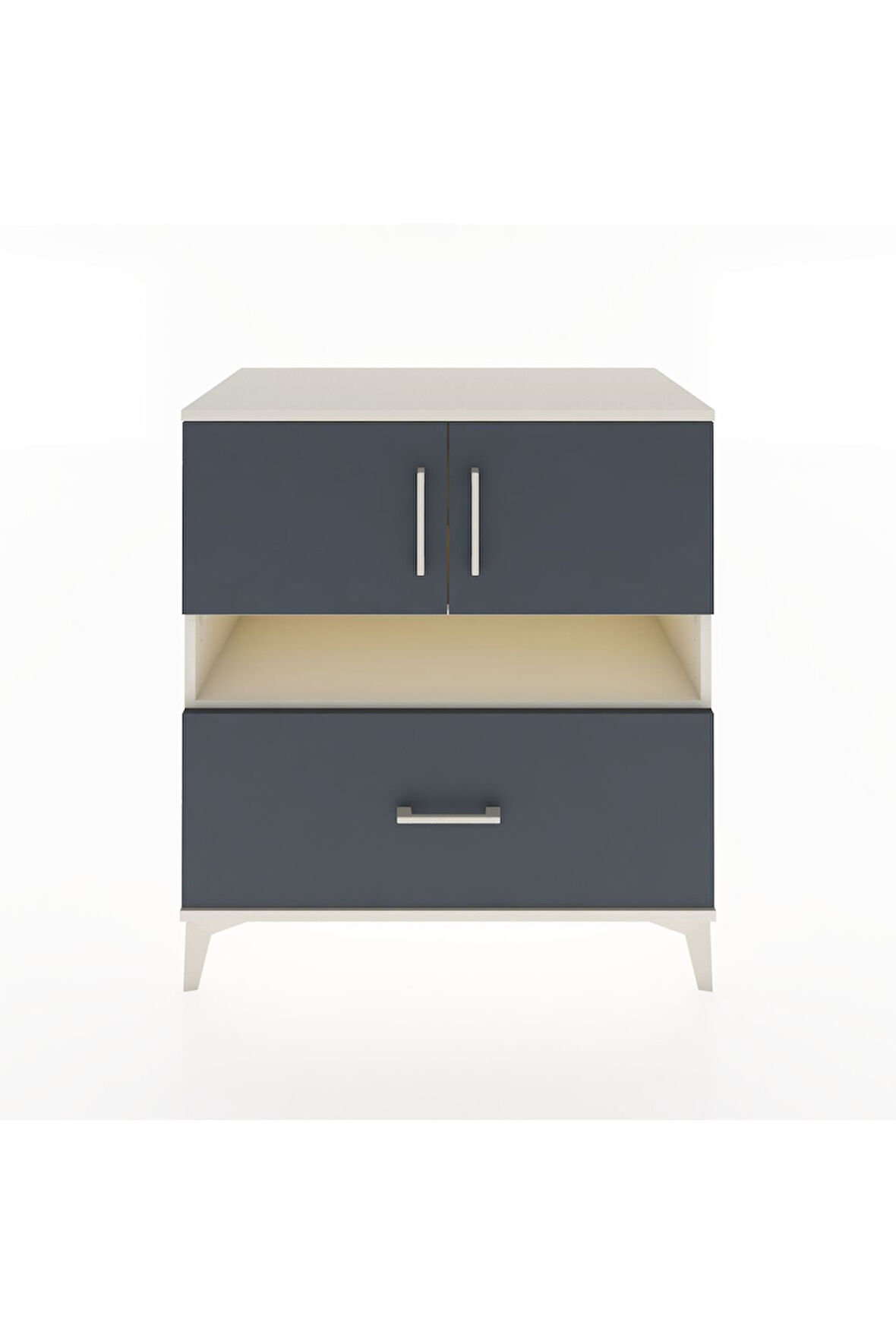 Hyperion Şifonyer 3 Raflı Tek Çekmeceli 2 Kapaklı 88x44x96 Aytaşı-Antrasit