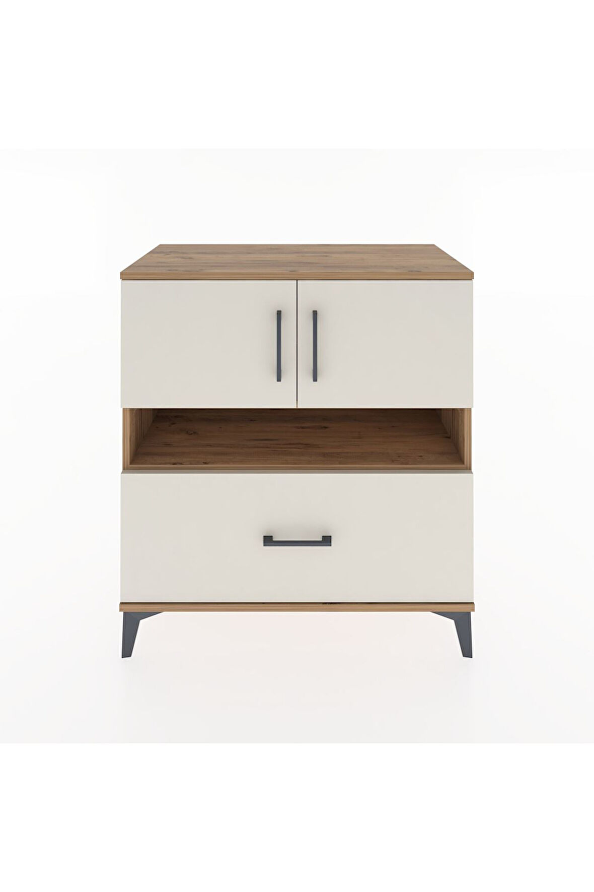 Hyperion Şifonyer 3 Raflı Tek Çekmeceli 2 Kapaklı 88x44x96 Çam-Aytaşı