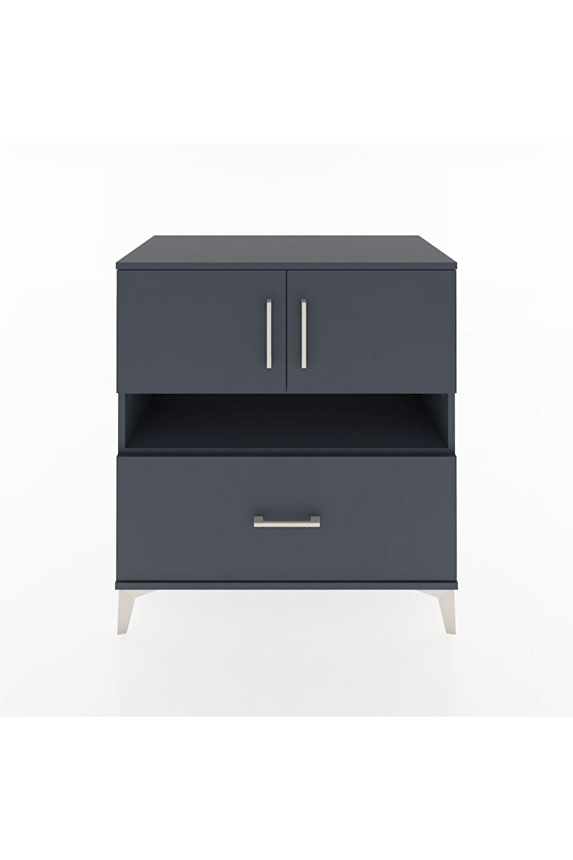 Hyperion Şifonyer 2 Raflı Tek Çekmeceli 2 Kapaklı 88x44x96 Antrasit-Antrasit