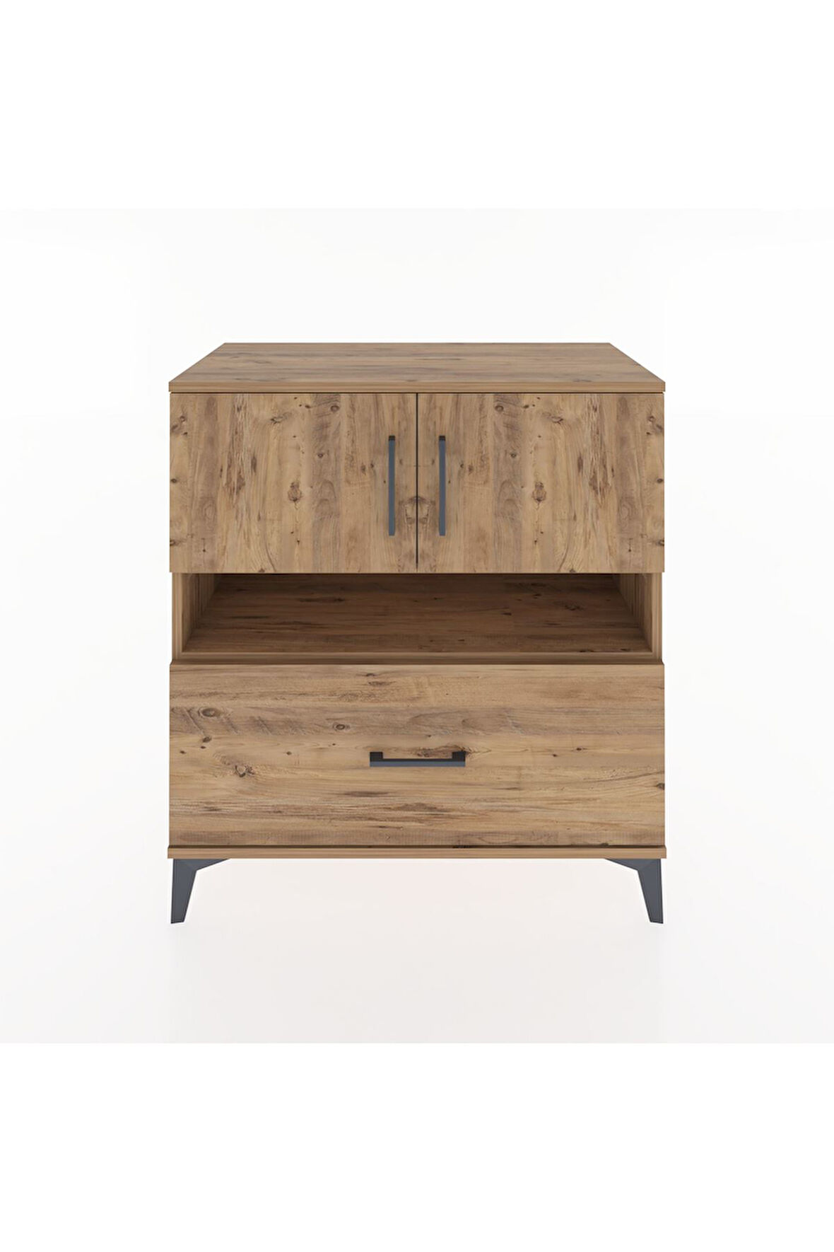 Hyperion Şifonyer 2 Raflı Tek Çekmeceli 2 Kapaklı 88x44x96 Çam-Çam