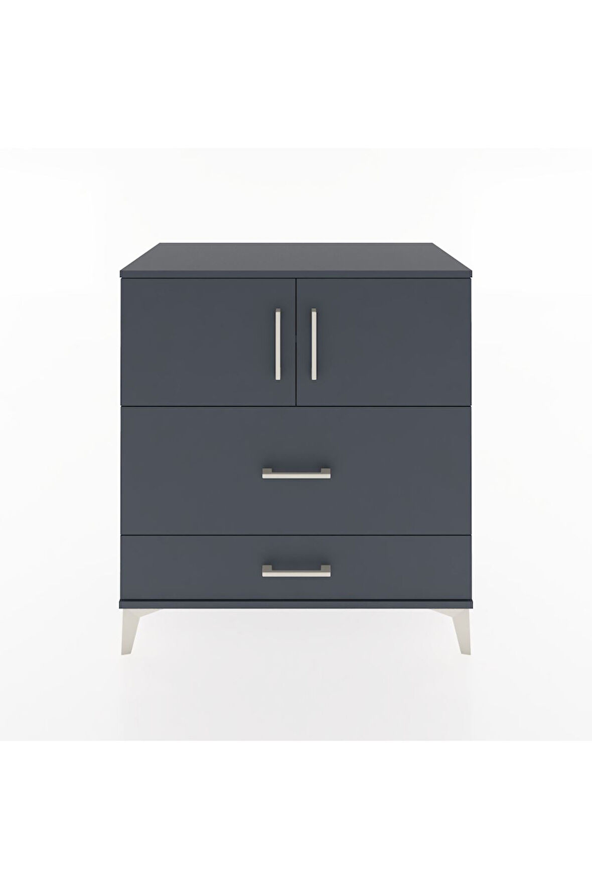 Hyperion Şifonyer 2 Raflı 2 Çekmeceli 2 Kapaklı 88x44x96 Antrasit-Antrasit