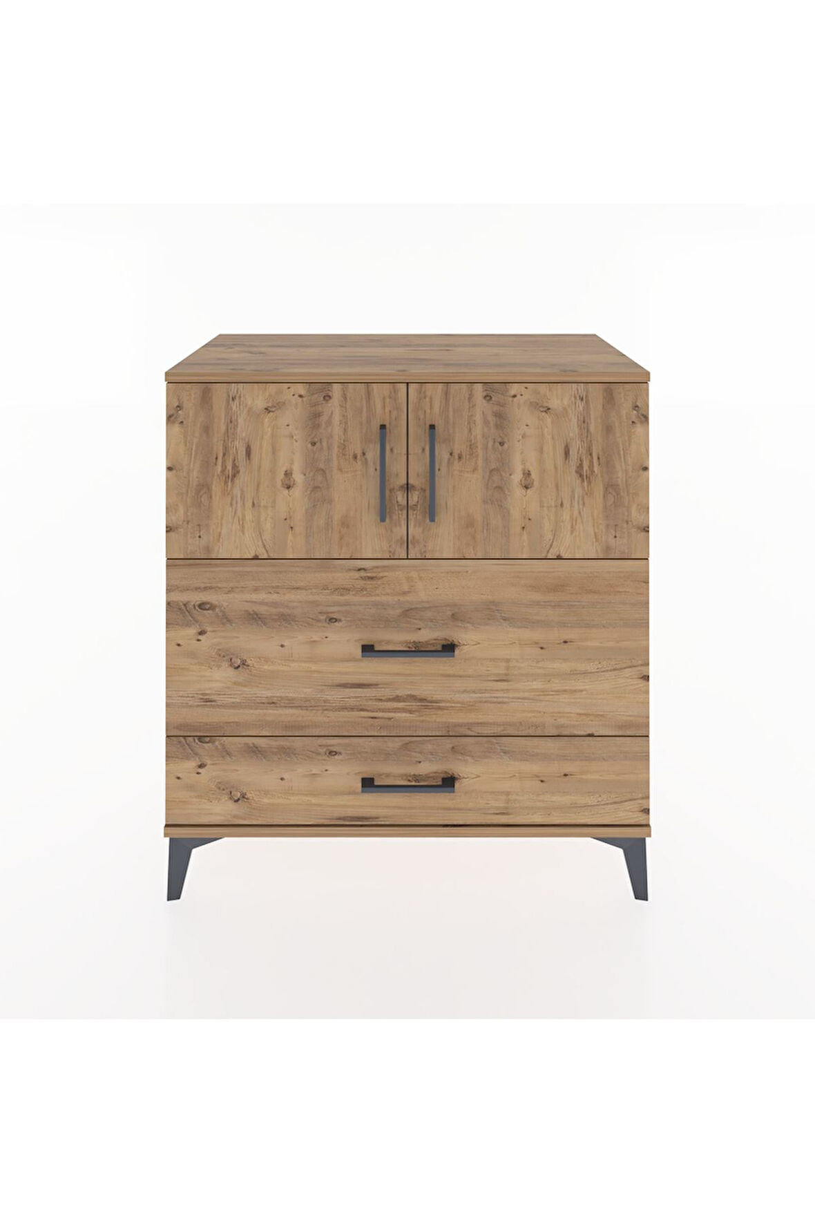 Hyperion Şifonyer 2 Raflı 2 Çekmeceli 2 Kapaklı 88x44x96 Çam-Çam