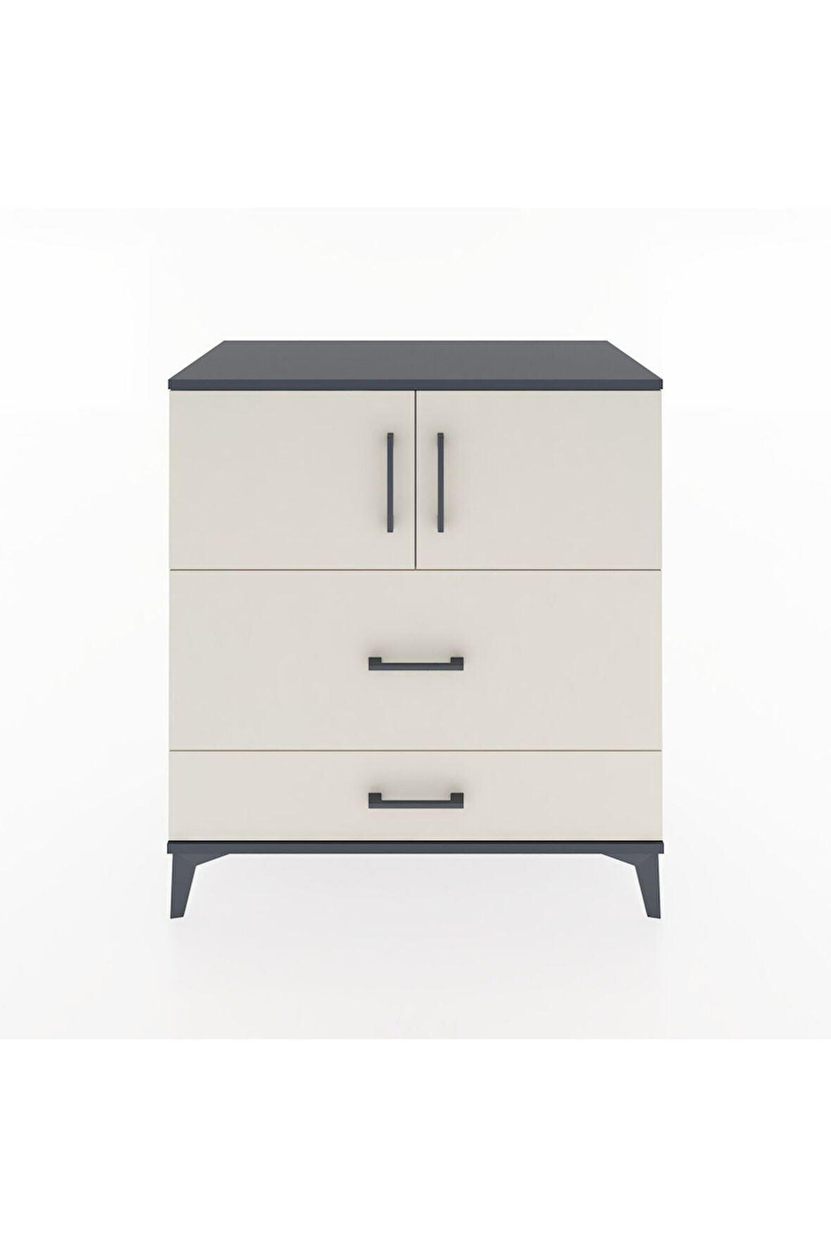 Hyperion Şifonyer Tek Raflı 2 Çekmeceli 2 Kapaklı 88x44x96 Antrasit-Aytaşı