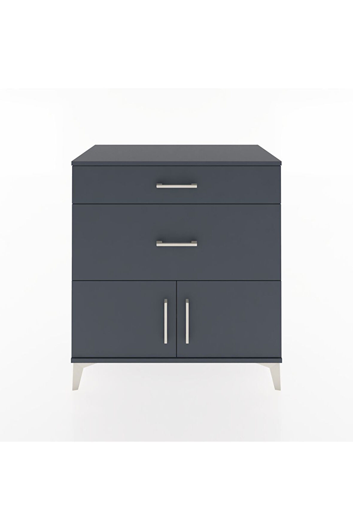 Hyperion Şifonyer Tek Raflı 2 Çekmeceli 2 Kapaklı 88x44x96 Antrasit-Antrasit