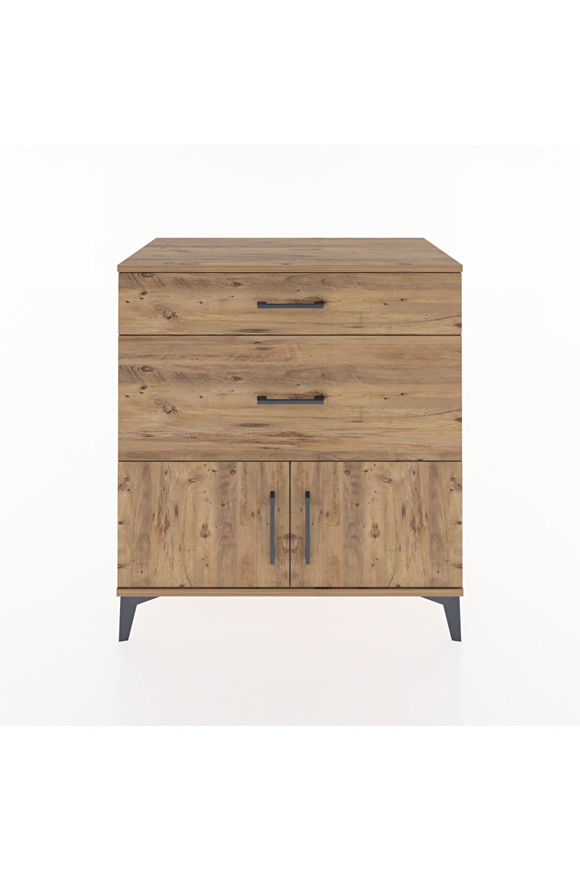 Hyperion Şifonyer Tek Raflı 2 Çekmeceli 2 Kapaklı 88x44x96 Çam-Çam