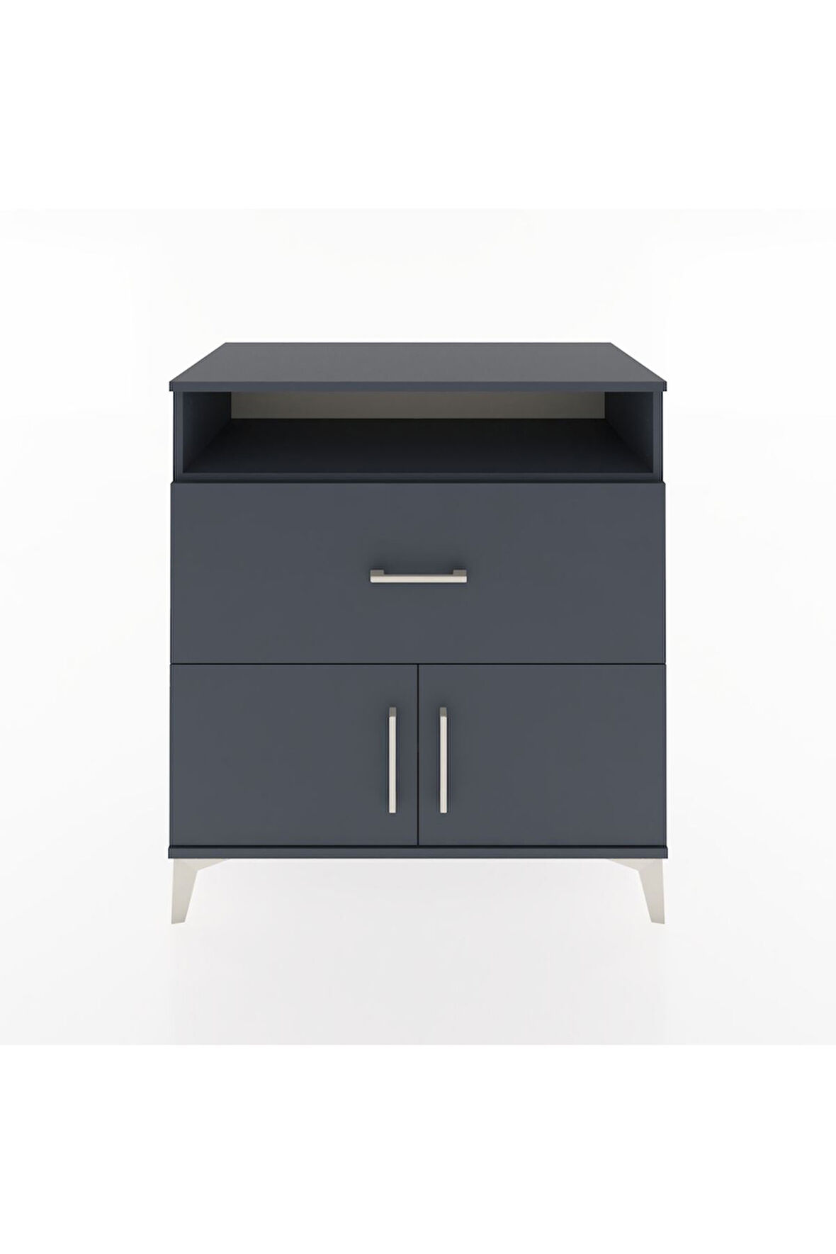 Hyperion Şifonyer 2 Raflı Tek Çekmeceli 2 Kapaklı 88x44x96 Antrasit-Antrasit