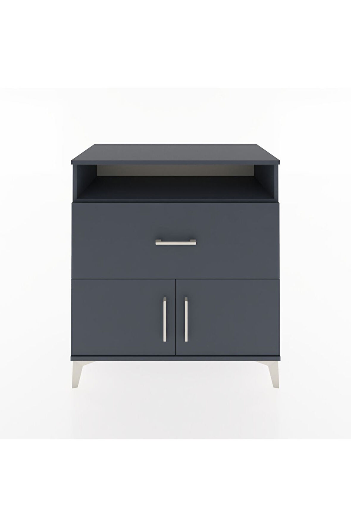 Hyperion Şifonyer Tek Raflı Tek Çekmeceli 2 Kapaklı 88x44x96 Antrasit-Antrasit