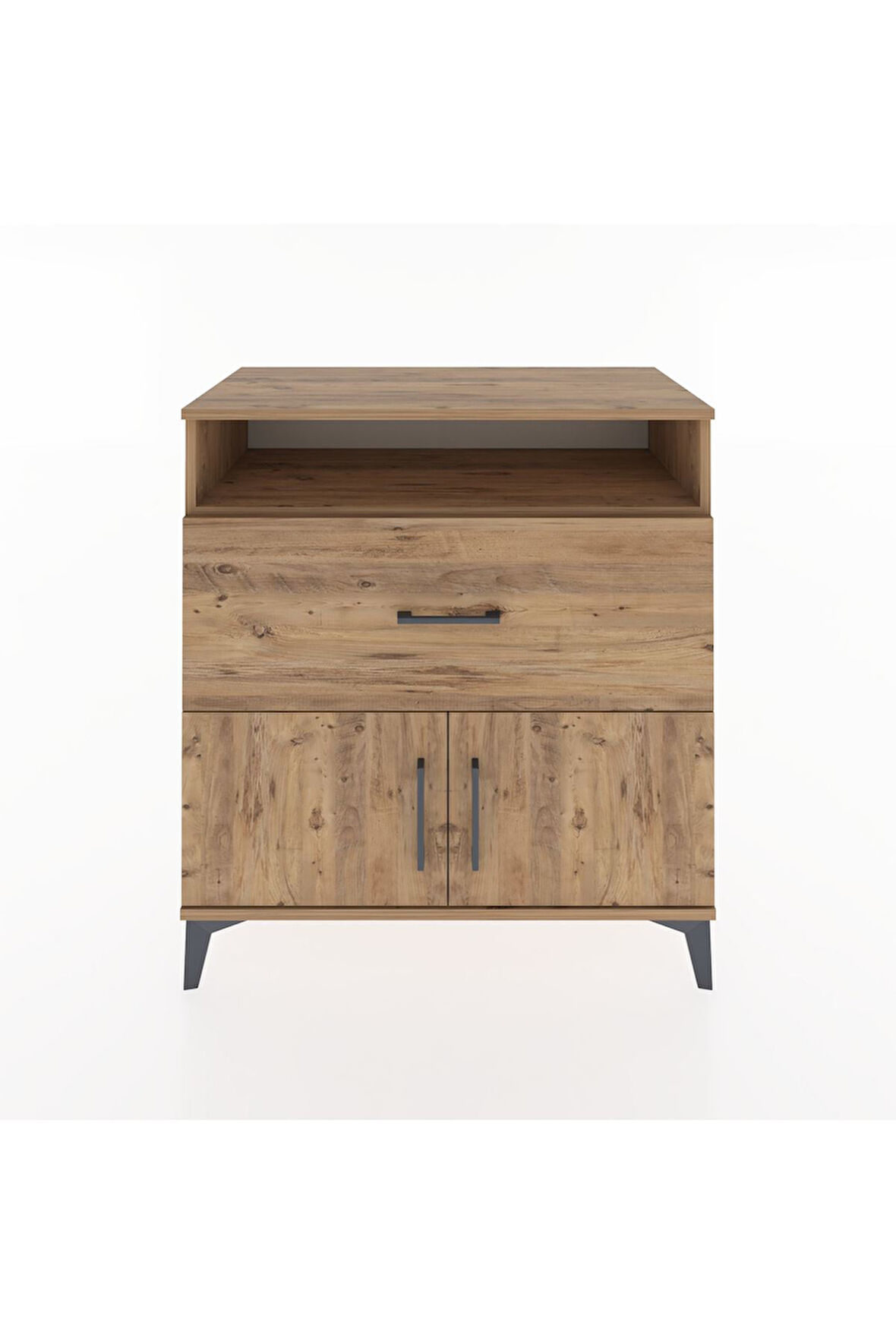 Hyperion Şifonyer Tek Raflı Tek Çekmeceli 2 Kapaklı 88x44x96 Çam-Çam