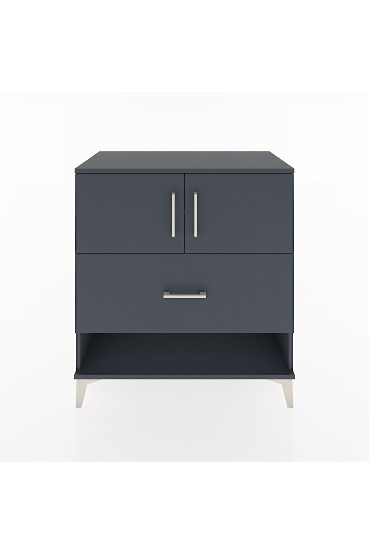 Hyperion Şifonyer 2 Raflı Tek Çekmeceli 2 Kapaklı 88x44x96 Antrasit-Antrasit