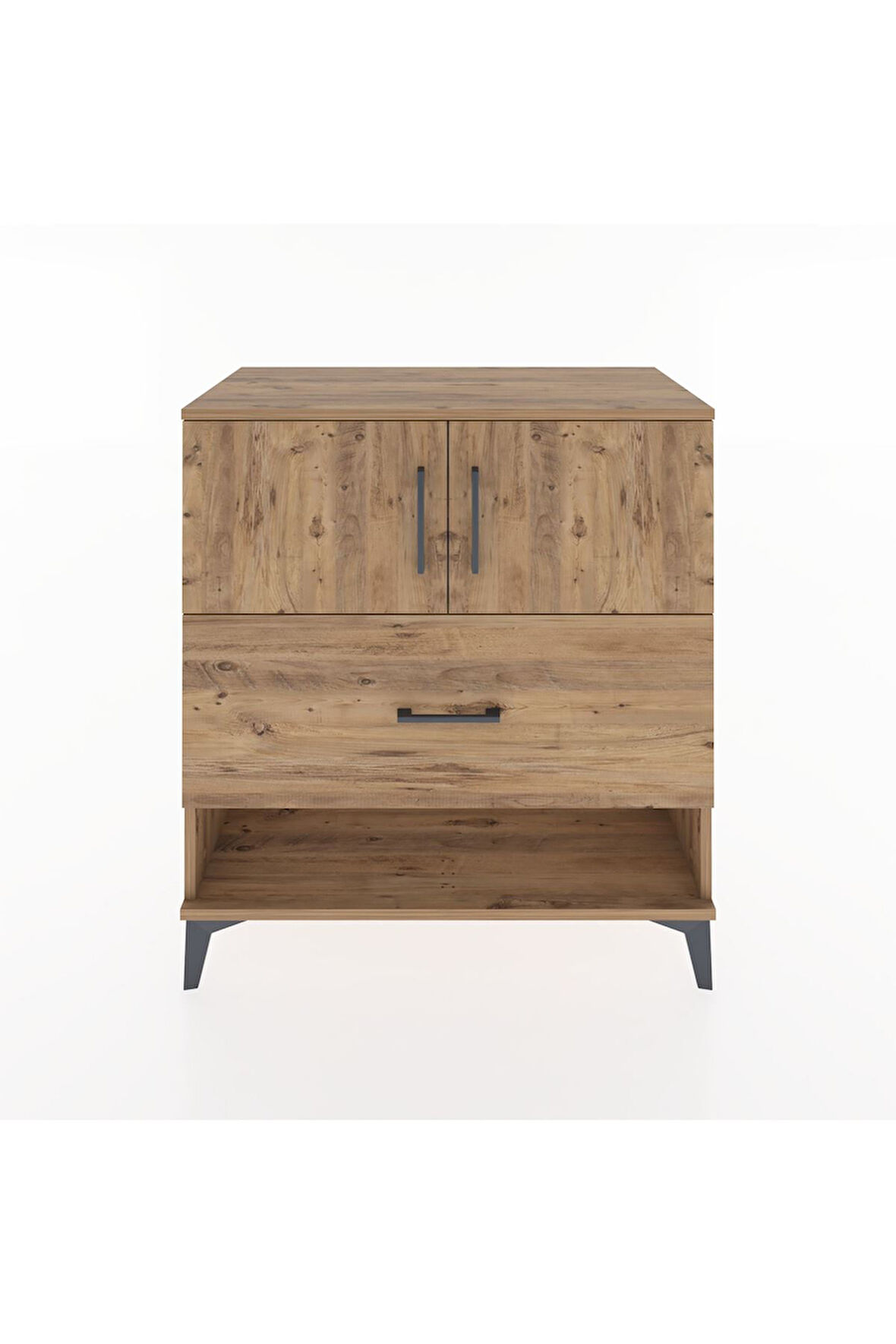 Hyperion Şifonyer 2 Raflı Tek Çekmeceli 2 Kapaklı 88x44x96 Çam-Çam