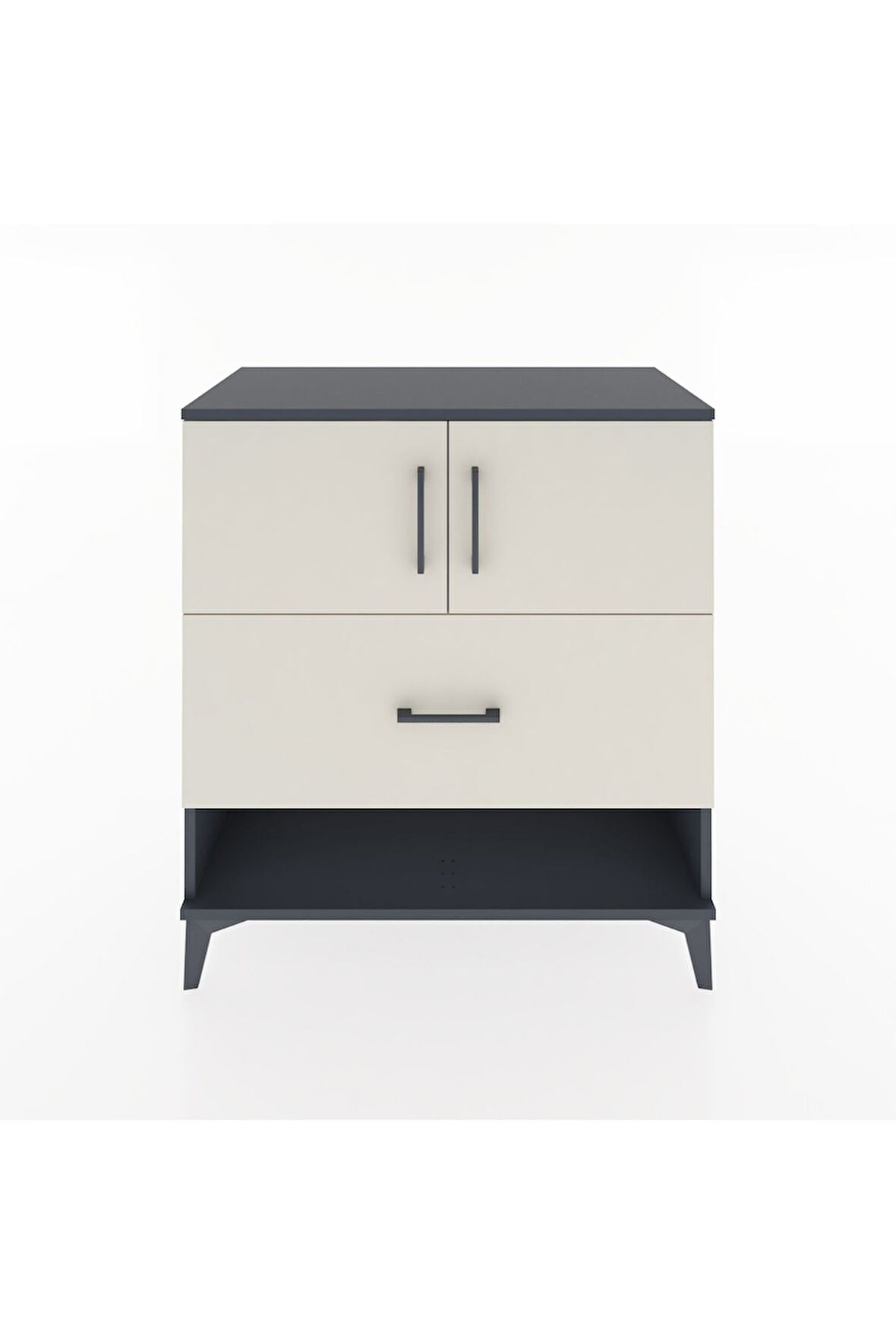 Hyperion Şifonyer Tek Raflı Tek Çekmeceli 2 Kapaklı 88x44x96 Antrasit-Aytaşı