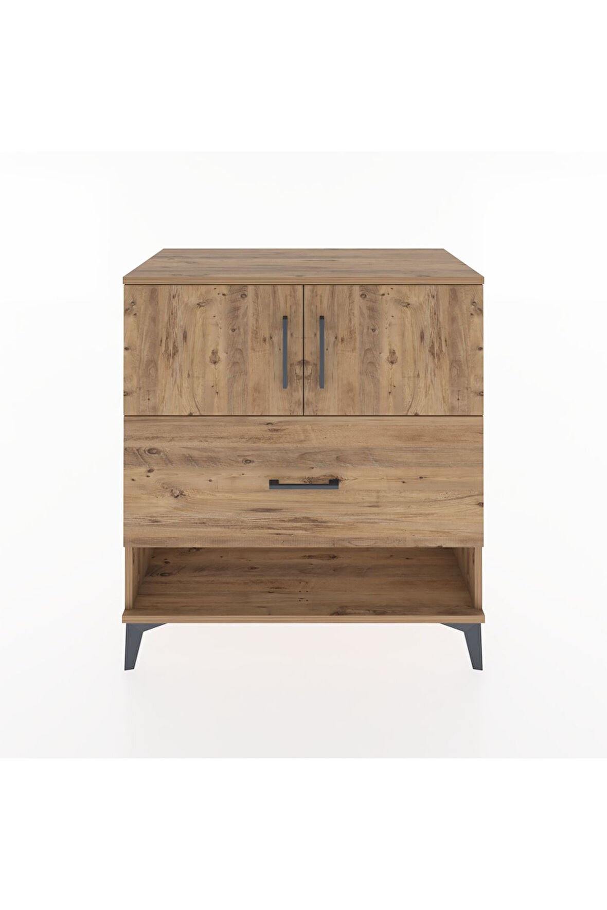 Hyperion Şifonyer Tek Raflı Tek Çekmeceli 2 Kapaklı 88x44x96 Çam-Çam