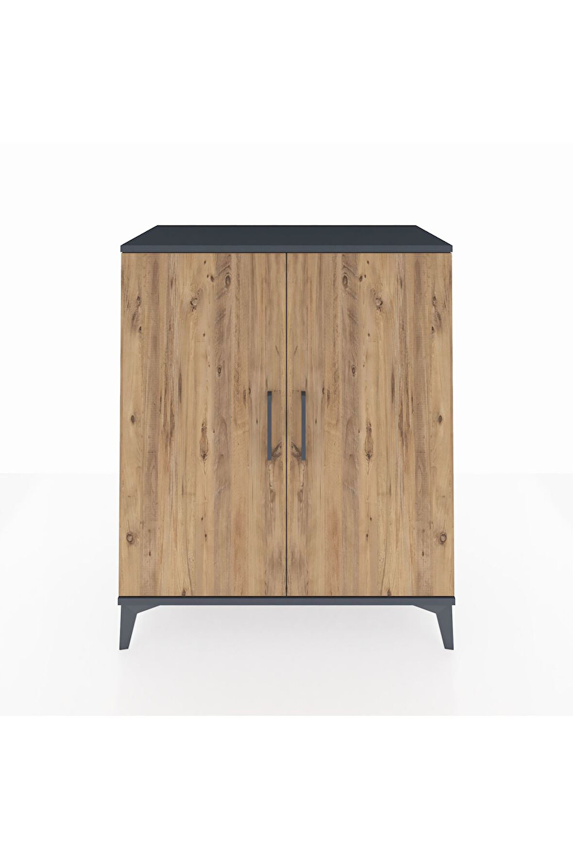 Hyperion Şifonyer 2 Raflı 2 Kapaklı 88x44x106 Antrasit-Çam