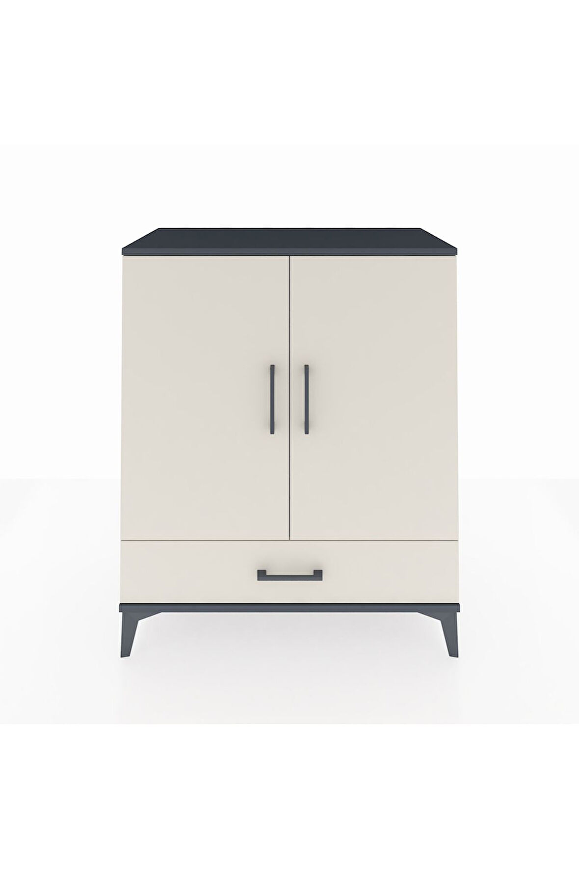 Hyperion Şifonyer 3 Raflı Tek Çekmeceli 2 Kapaklı 88x44x106 Antrasit-Aytaşı