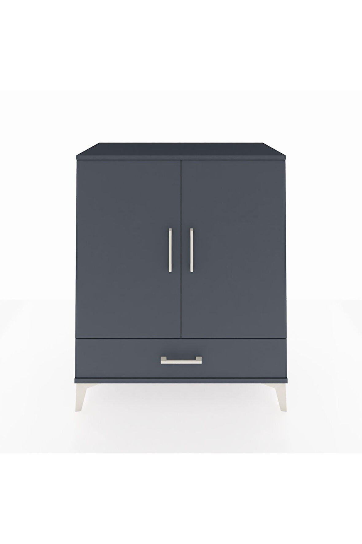 Hyperion Şifonyer 3 Raflı Tek Çekmeceli 2 Kapaklı 88x44x106 Antrasit-Antrasit