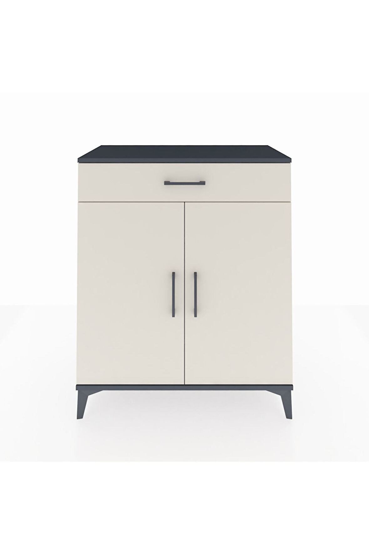 Hyperion Şifonyer 2 Raflı Tek Çekmeceli 2 Kapaklı 88x44x106 Antrasit-Aytaşı