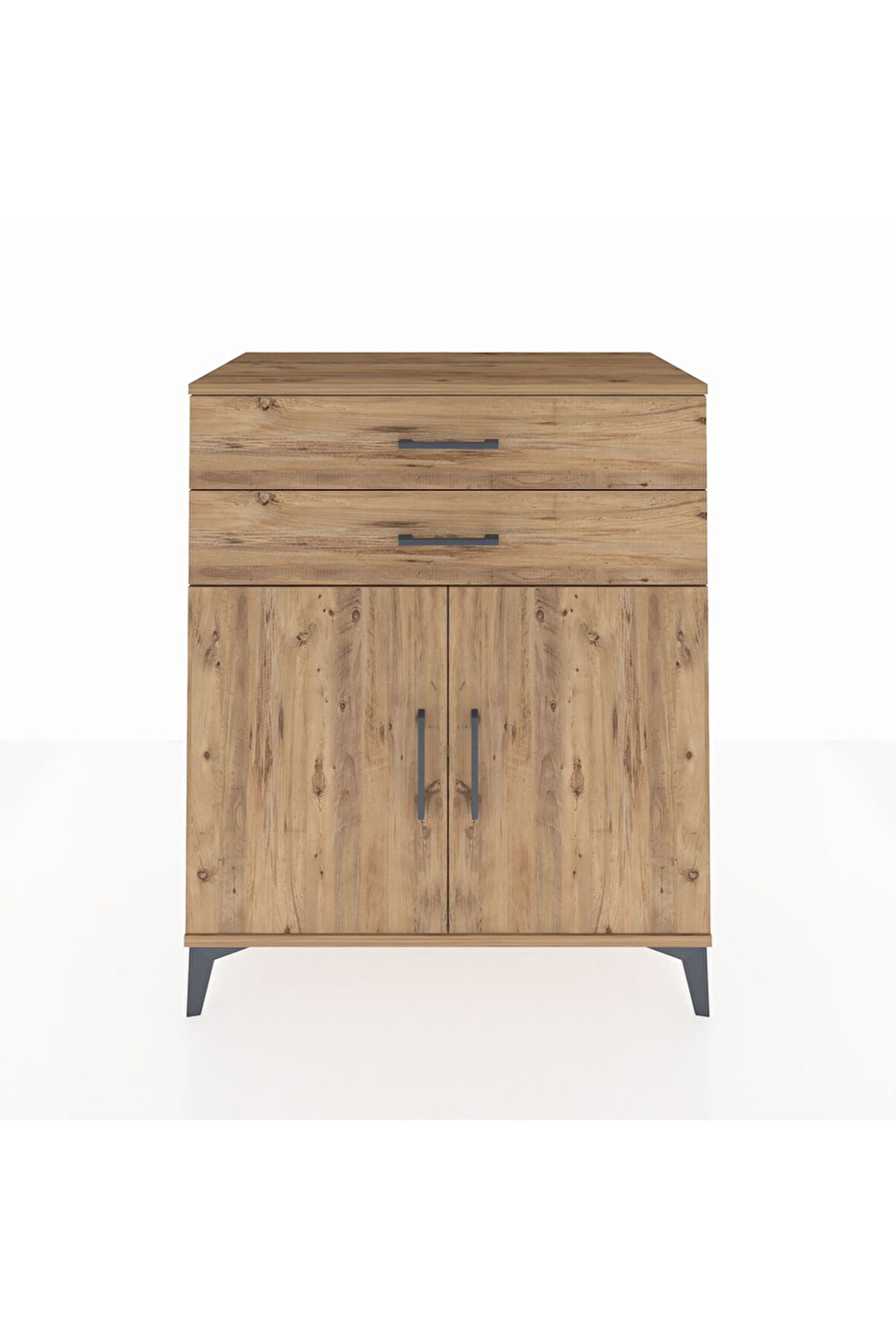 Hyperion Şifonyer Tek Raflı 2 Çekmeceli 2 Kapaklı 88x44x106 Çam-Çam