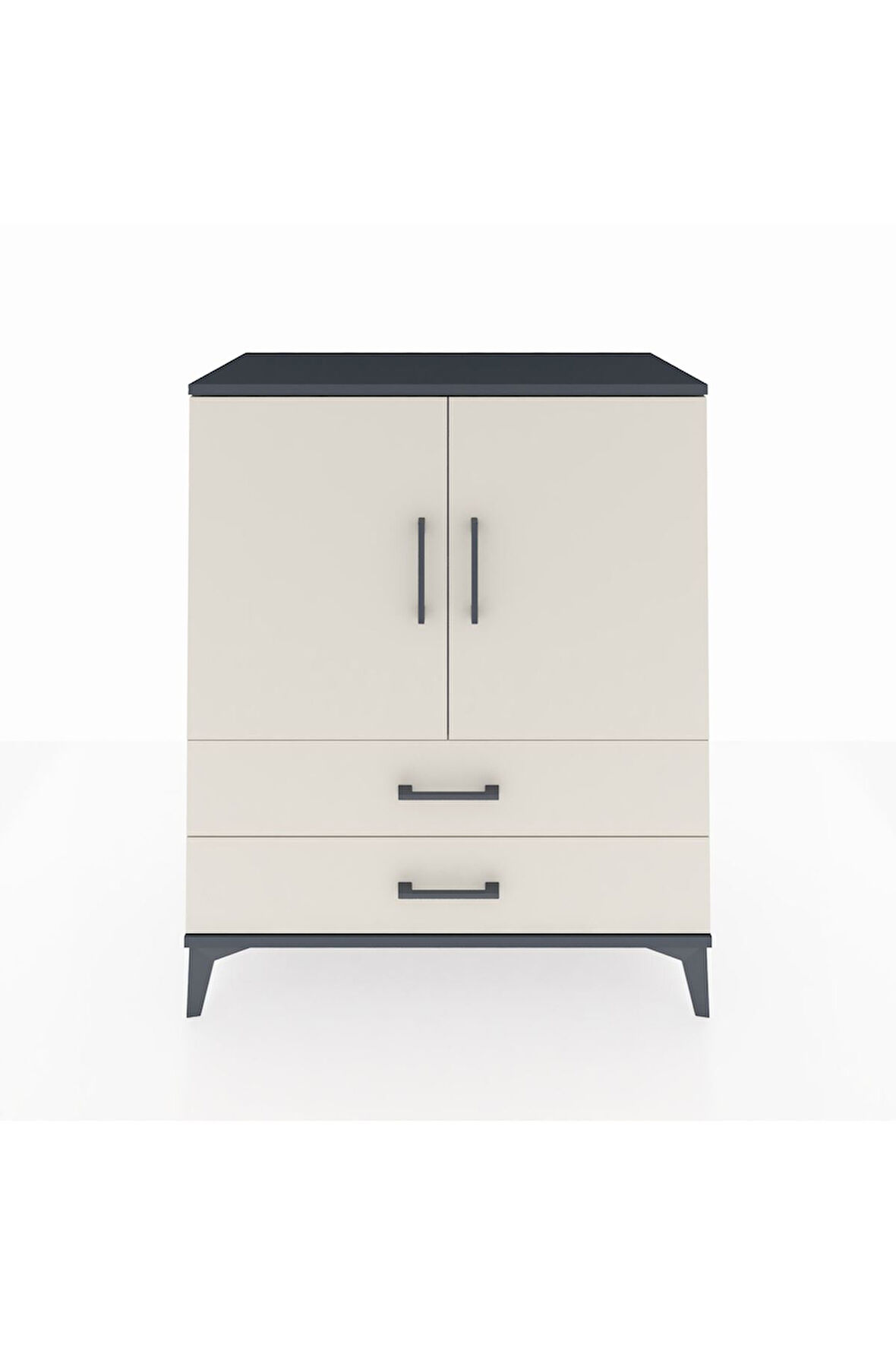 Hyperion Şifonyer 2 Raflı 2 Çekmeceli 2 Kapaklı 88x44x106 Antrasit-Aytaşı