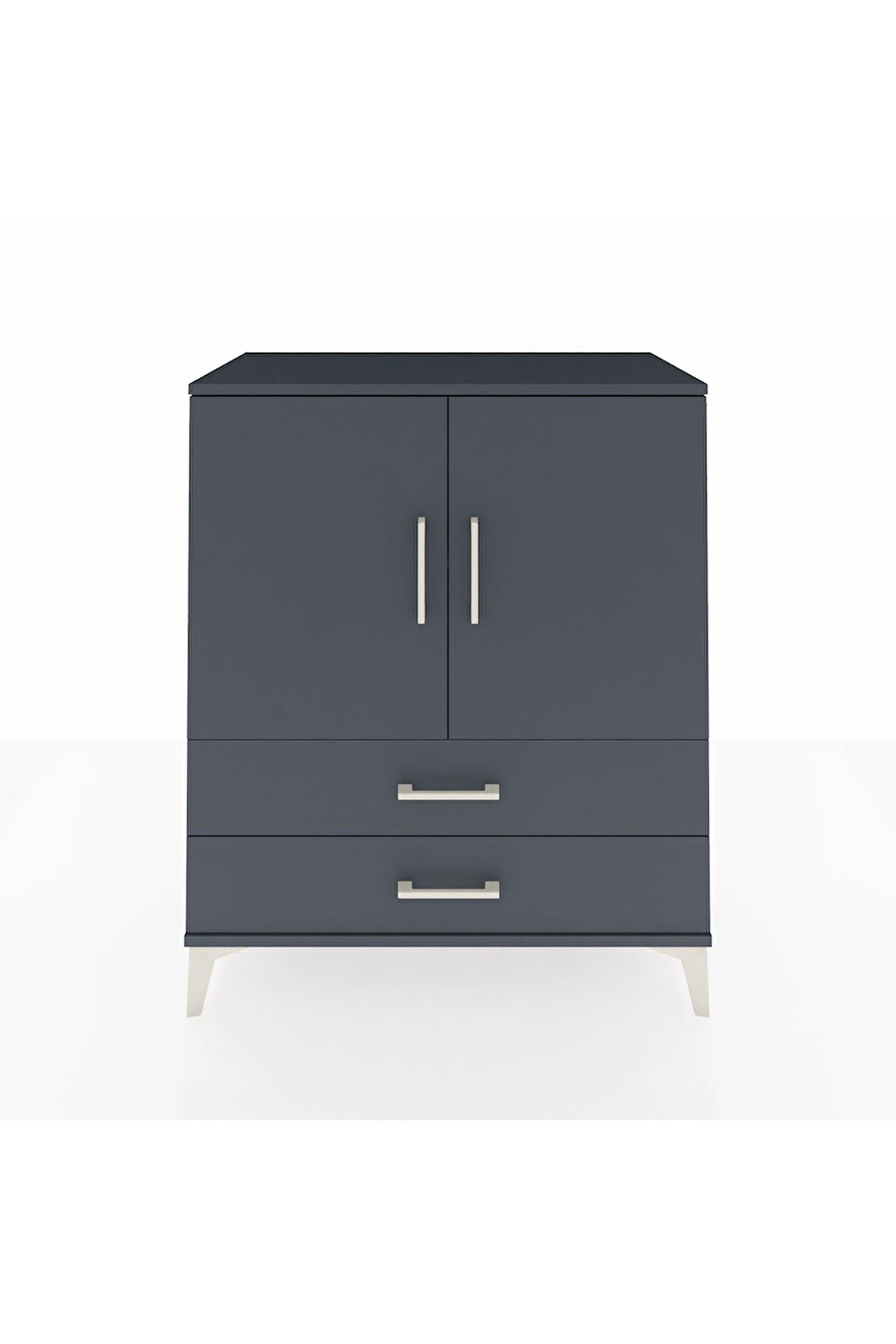 Hyperion Şifonyer 2 Raflı 2 Çekmeceli 2 Kapaklı 88x44x106 Antrasit-Antrasit