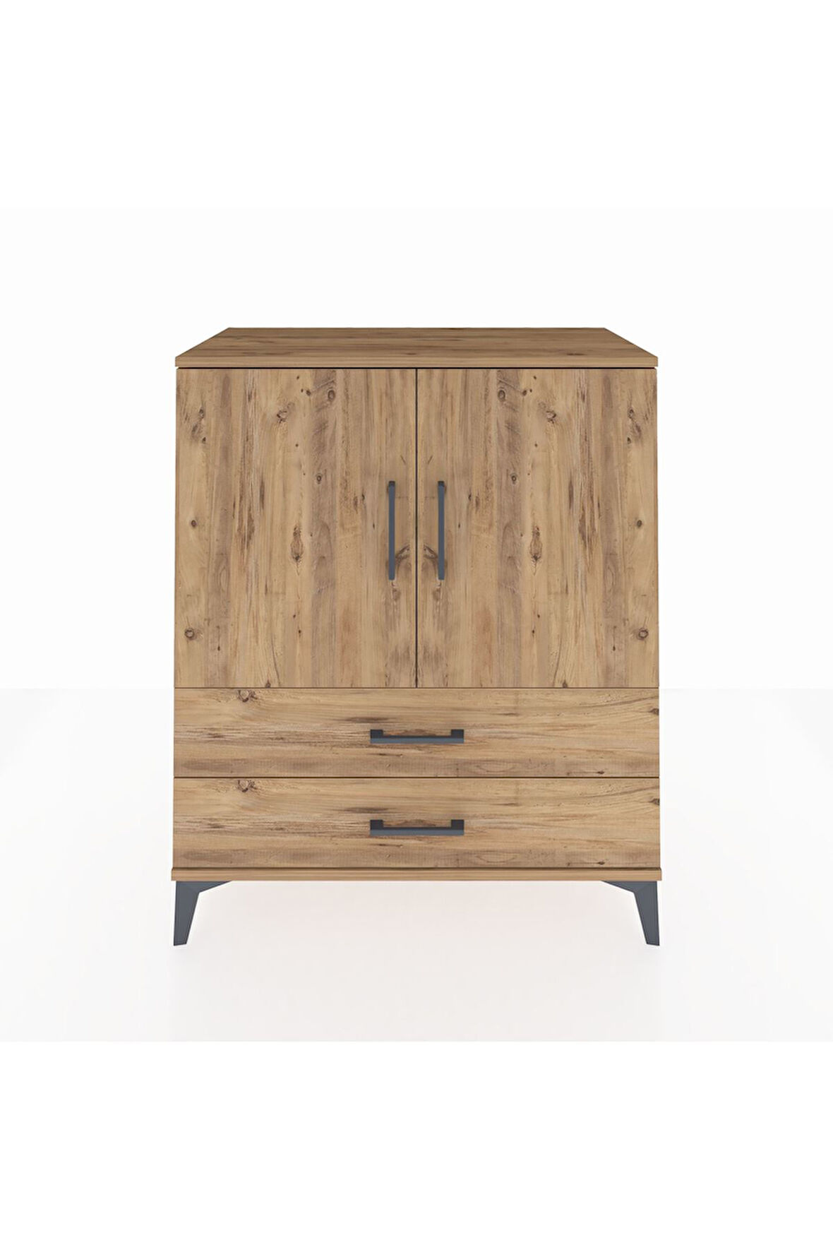 Hyperion Şifonyer 2 Raflı 2 Çekmeceli 2 Kapaklı 88x44x106 Çam-Çam