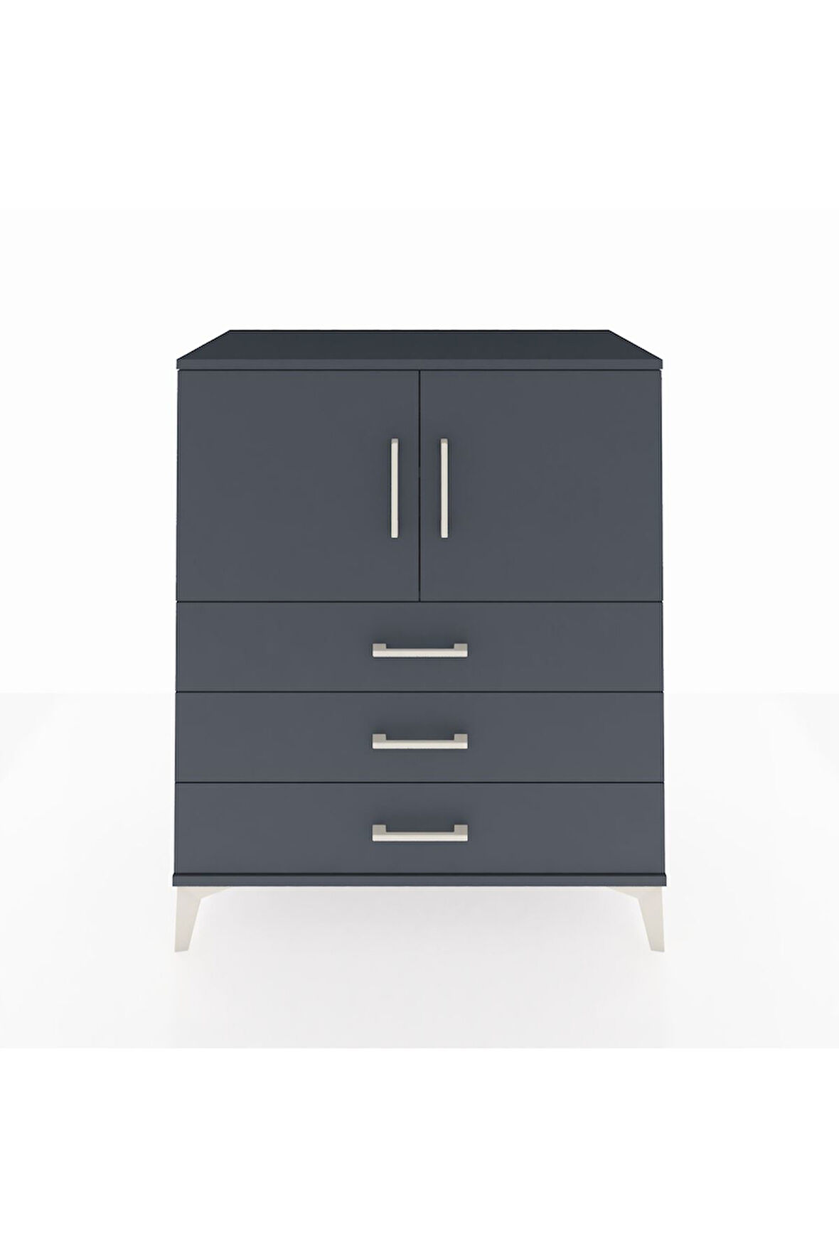 Hyperion Şifonyer 2 Raflı 3 Çekmeceli 2 Kapaklı 88x44x106 Antrasit-Antrasit