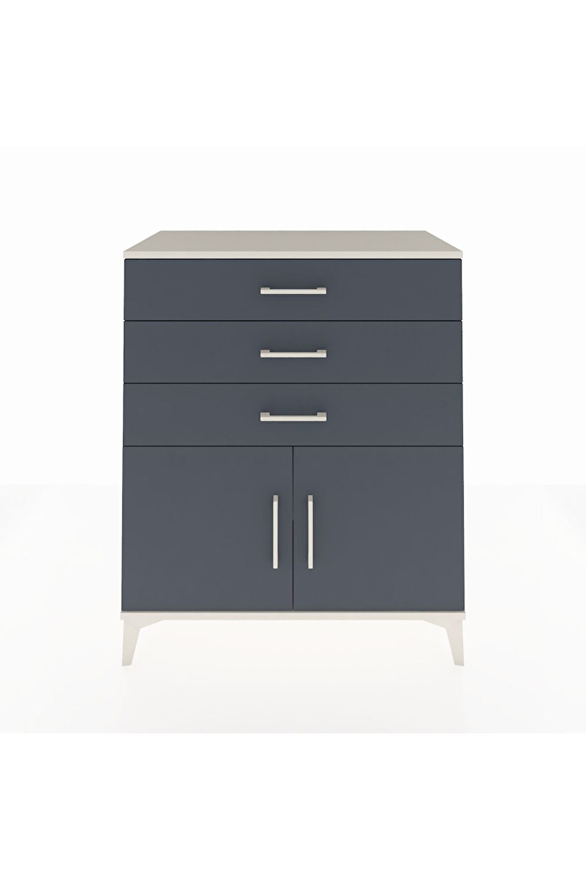 Hyperion Şifonyer Tek Raflı 3 Çekmeceli 2 Kapaklı 88x44x106 Aytaşı-Antrasit