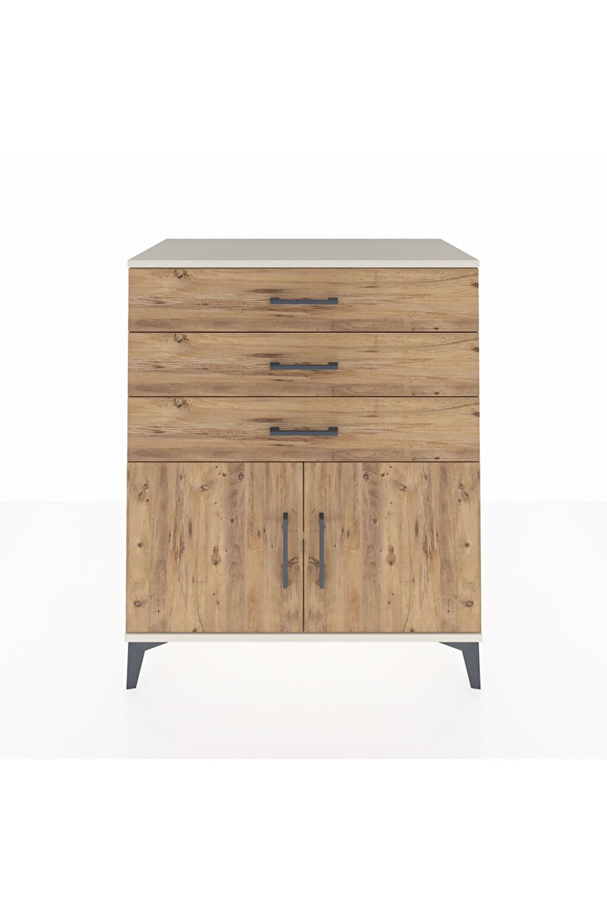 Hyperion Şifonyer Tek Raflı 3 Çekmeceli 2 Kapaklı 88x44x106 Aytaşı-Çam