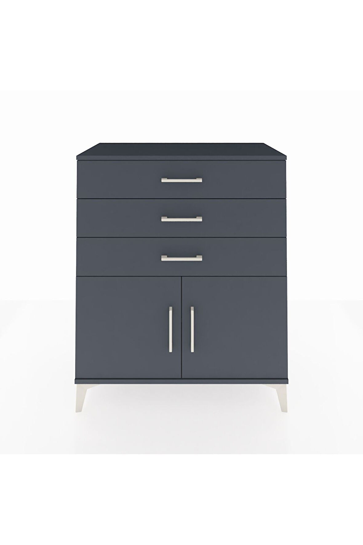 Hyperion Şifonyer Tek Raflı 3 Çekmeceli 2 Kapaklı 88x44x106 Antrasit-Antrasit