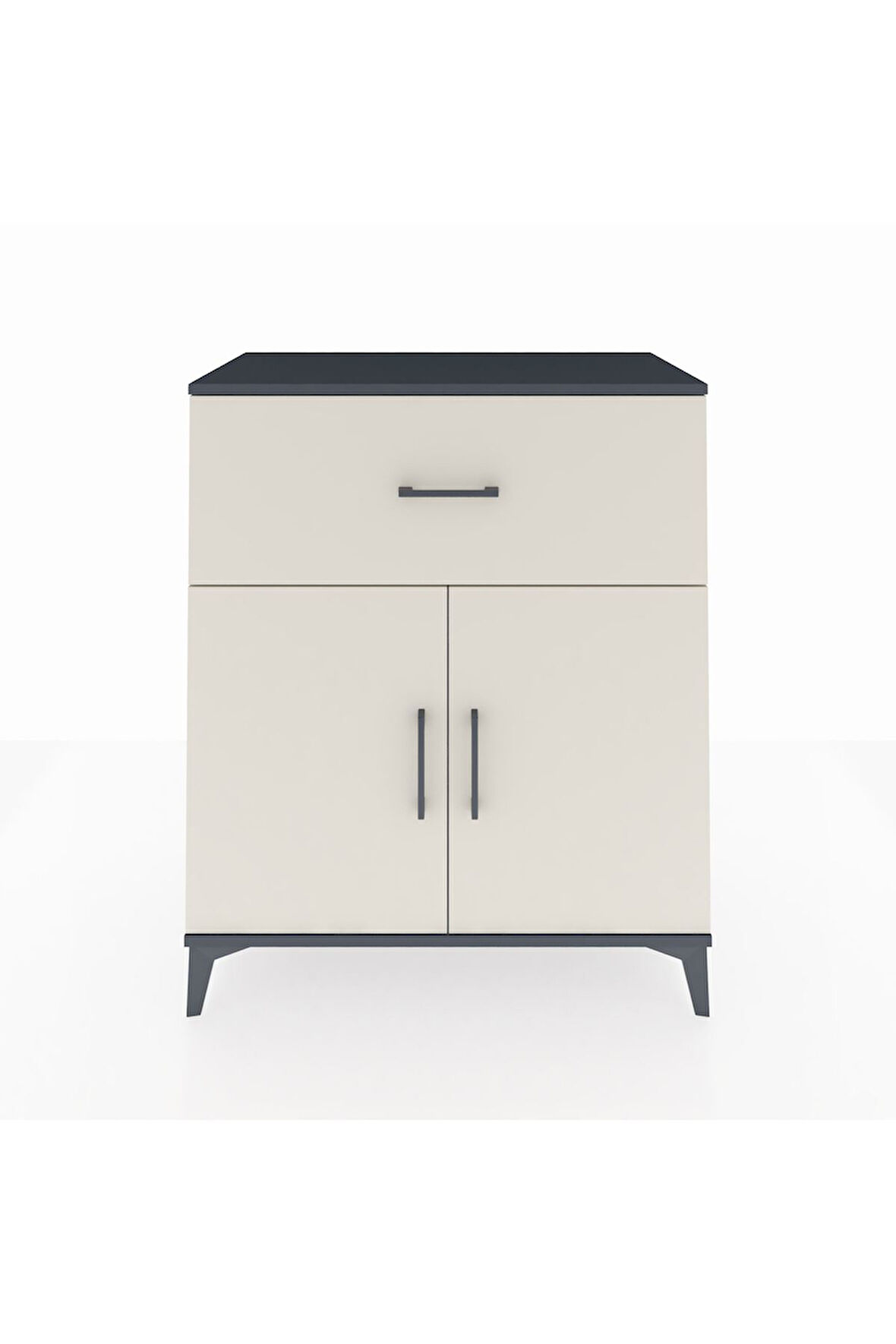 Hyperion Şifonyer Tek Raflı Tek Çekmeceli 2 Kapaklı 88x44x106 Antrasit-Aytaşı