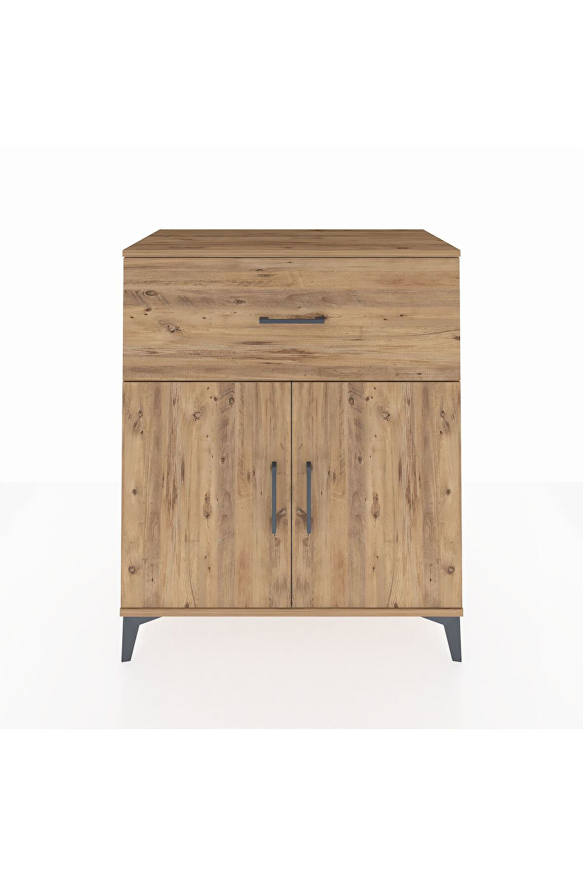 Hyperion Şifonyer Tek Raflı Tek Çekmeceli 2 Kapaklı 88x44x106 Çam-Çam