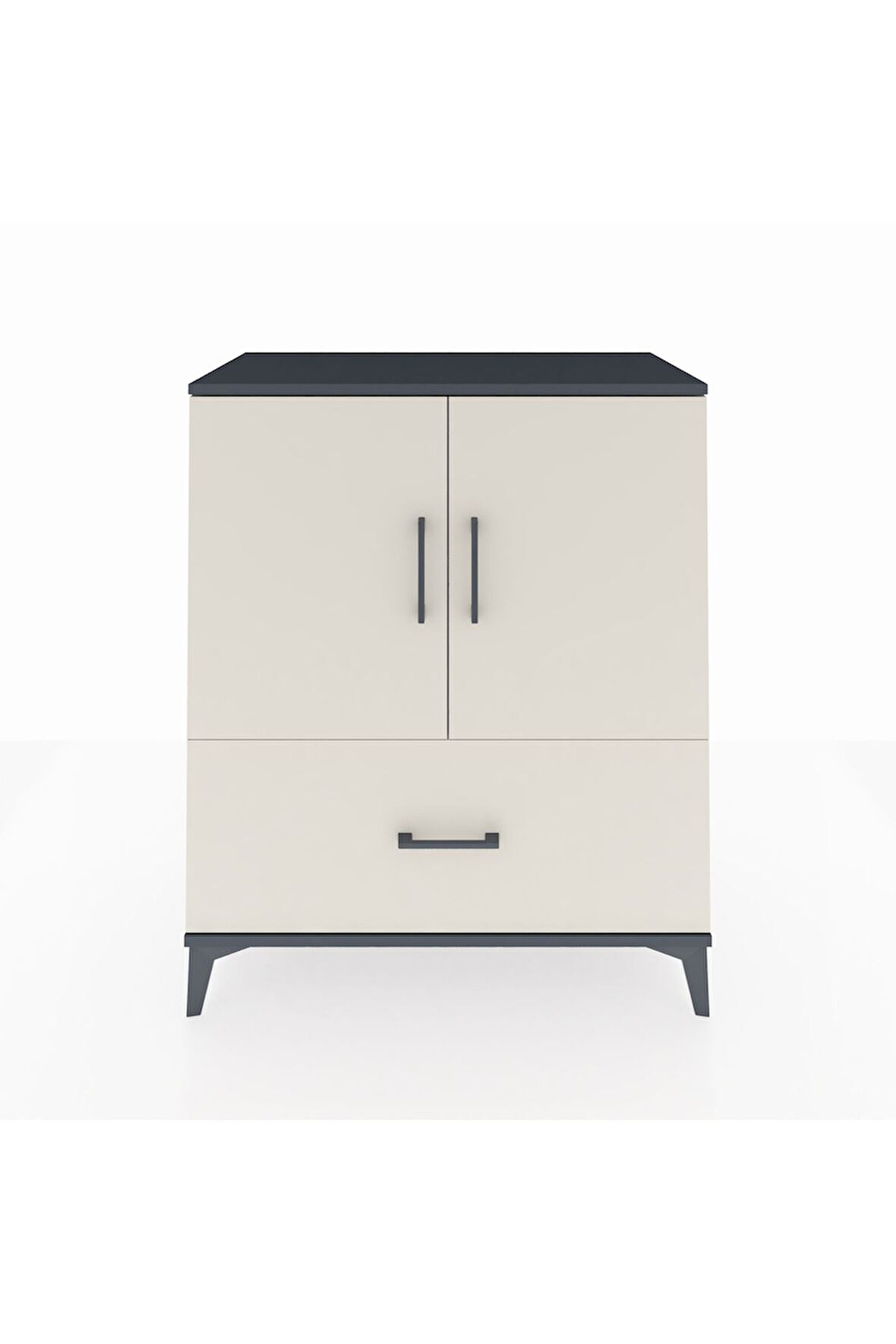 Hyperion Şifonyer 2 Raflı Tek Çekmeceli 2 Kapaklı 88x44x106 Antrasit-Aytaşı