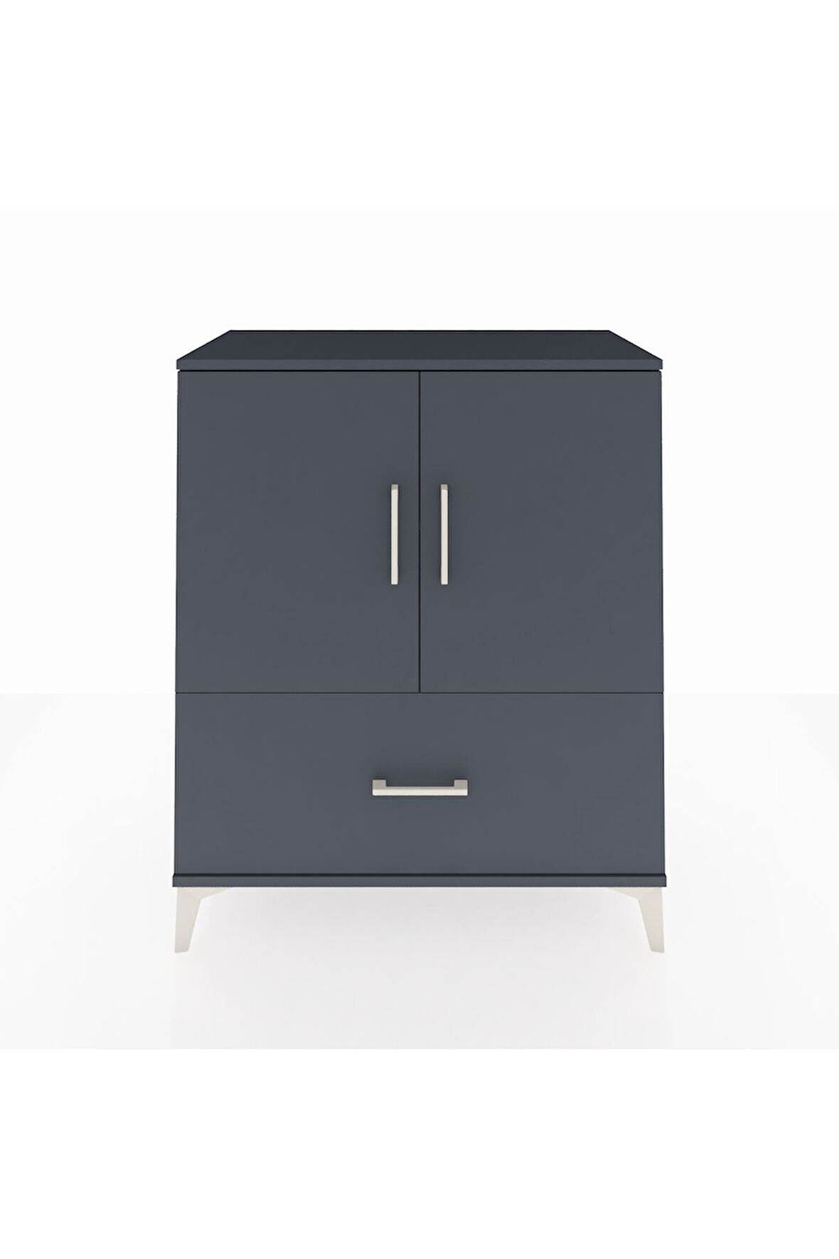 Hyperion Şifonyer 2 Raflı Tek Çekmeceli 2 Kapaklı 88x44x106 Antrasit-Antrasit