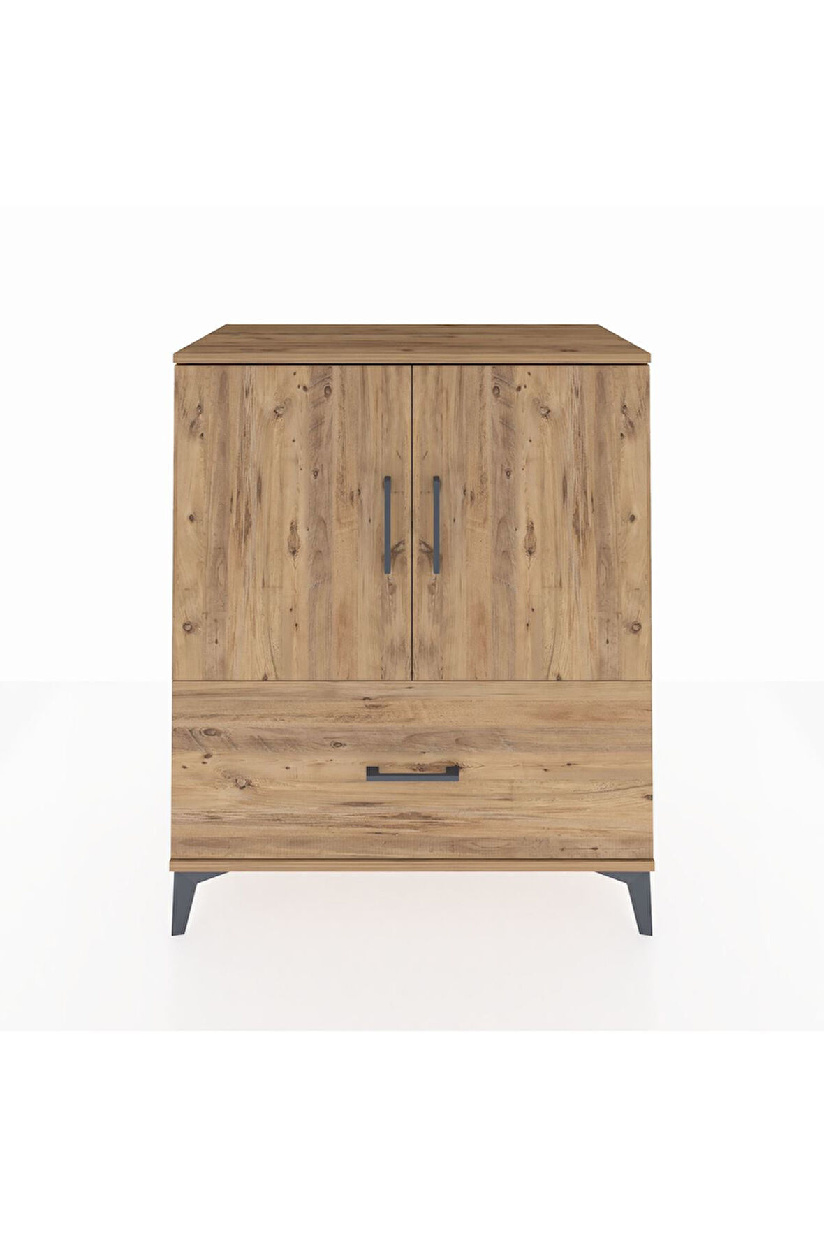 Hyperion Şifonyer 2 Raflı Tek Çekmeceli 2 Kapaklı 88x44x106 Çam-Çam