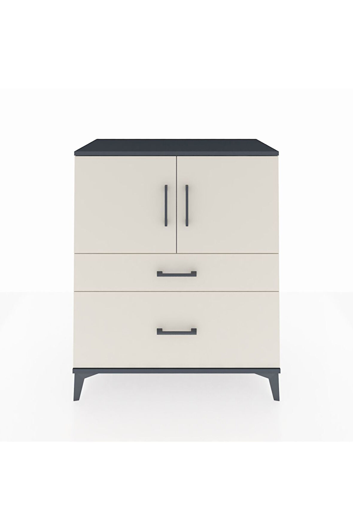 Hyperion Şifonyer 2 Raflı 2 Çekmeceli 2 Kapaklı 88x44x106 Antrasit-Aytaşı