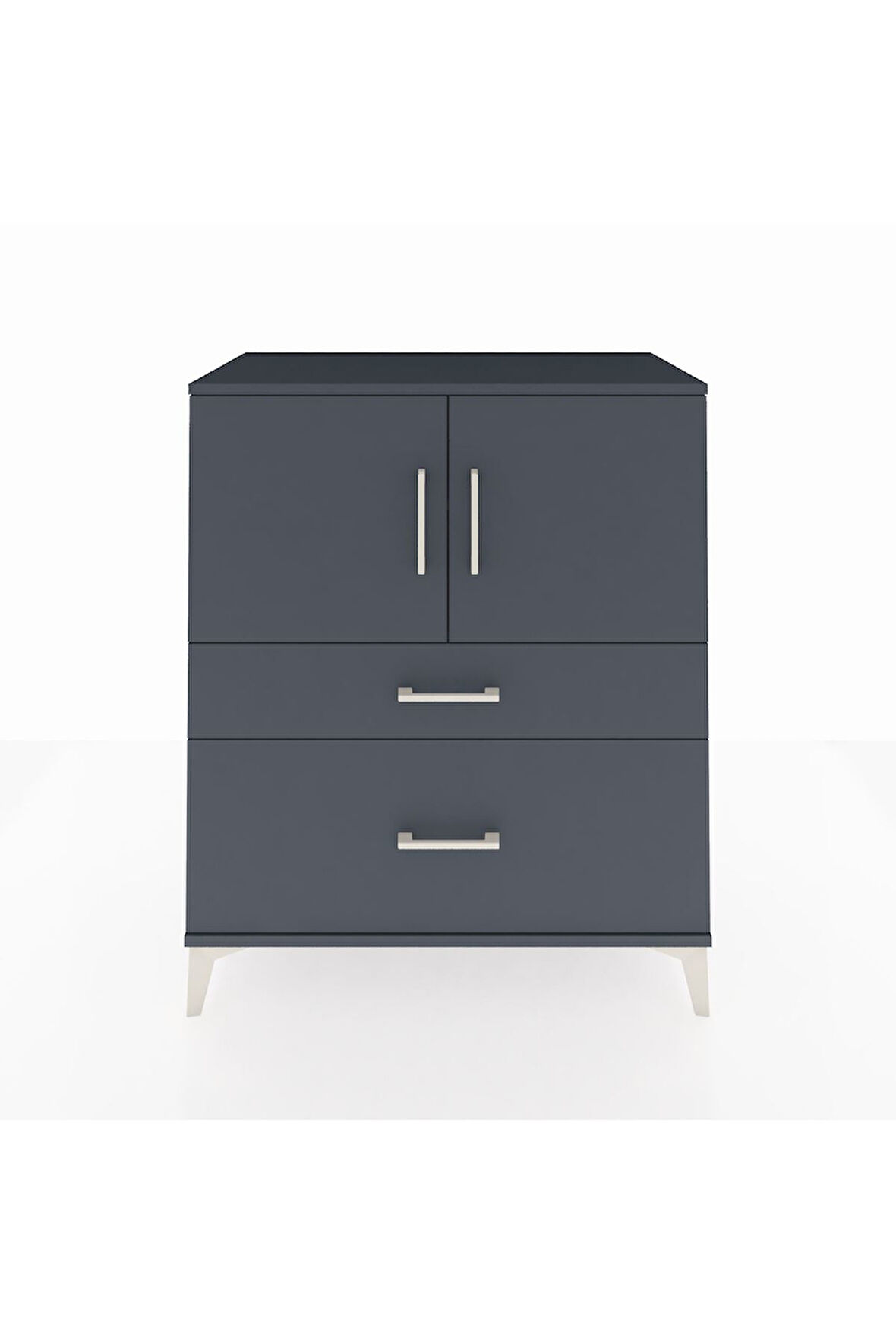 Hyperion Şifonyer 2 Raflı 2 Çekmeceli 2 Kapaklı 88x44x106 Antrasit-Antrasit