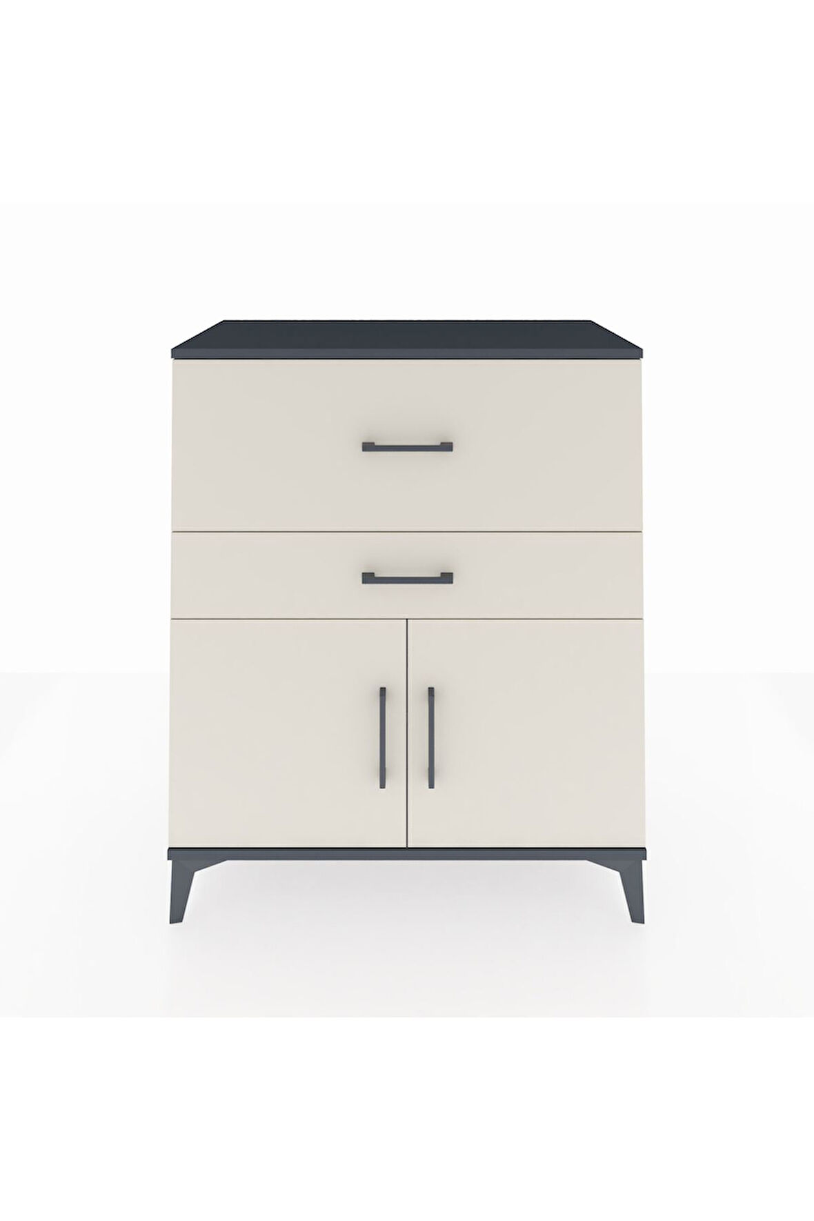 Hyperion Şifonyer Tek Raflı 2 Çekmeceli 2 Kapaklı 88x44x106 Antrasit-Aytaşı