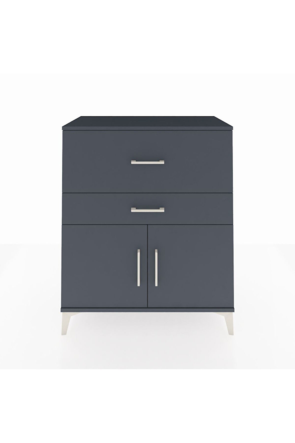 Hyperion Şifonyer Tek Raflı 2 Çekmeceli 2 Kapaklı 88x44x106 Antrasit-Antrasit