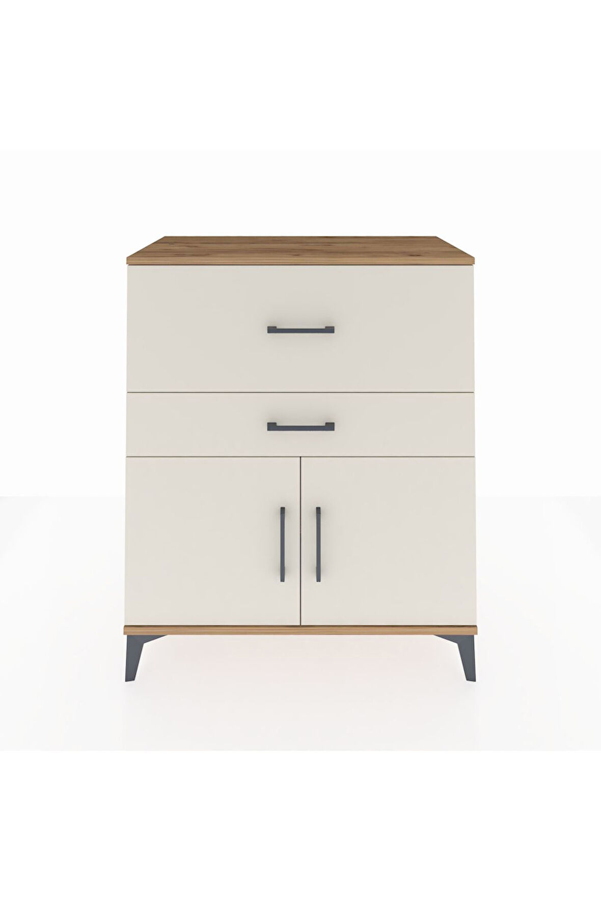 Hyperion Şifonyer Tek Raflı 2 Çekmeceli 2 Kapaklı 88x44x106 Çam-Aytaşı