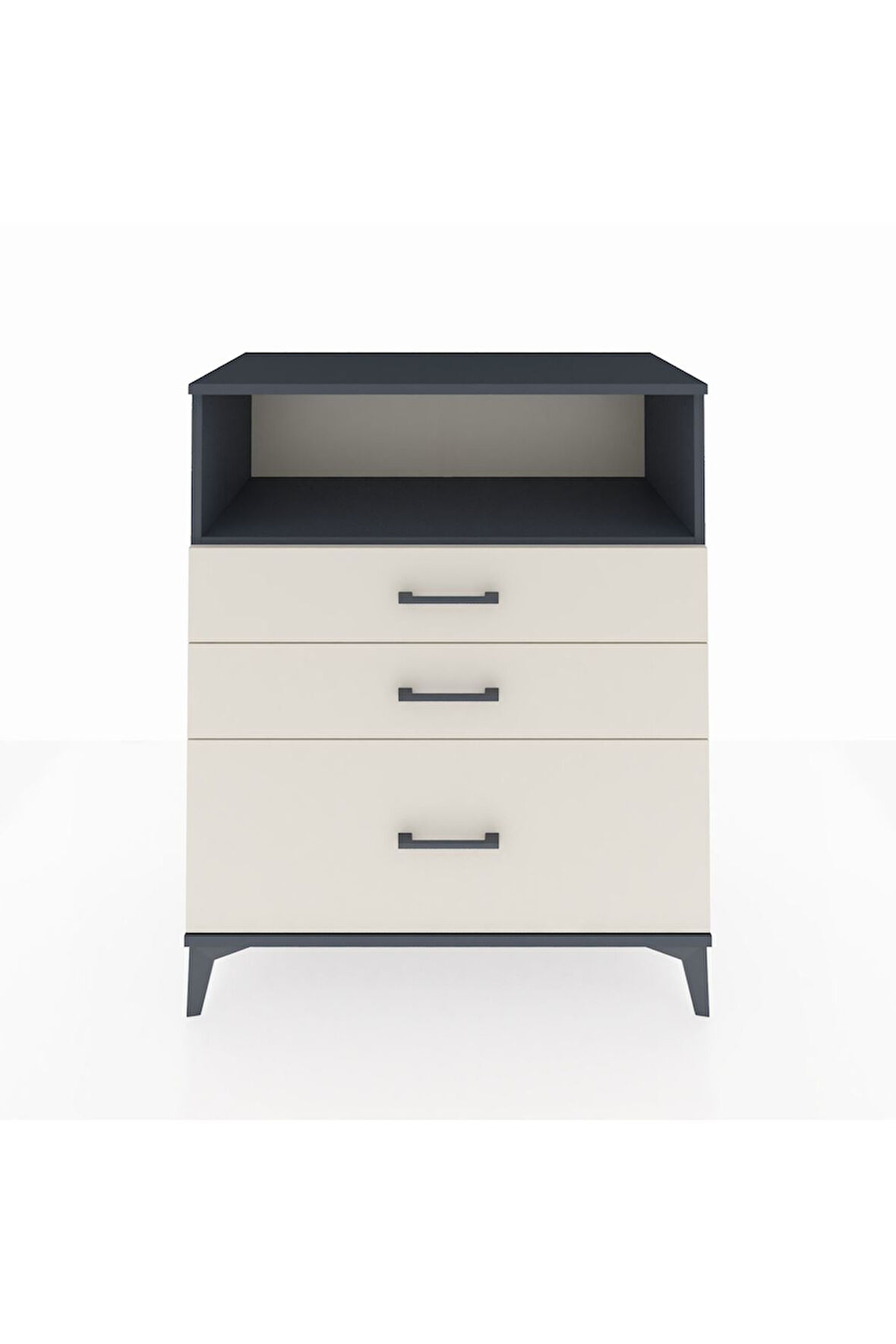 Hyperion Şifonyer Tek Raflı 3 Çekmeceli 88x44x106 Antrasit-Aytaşı