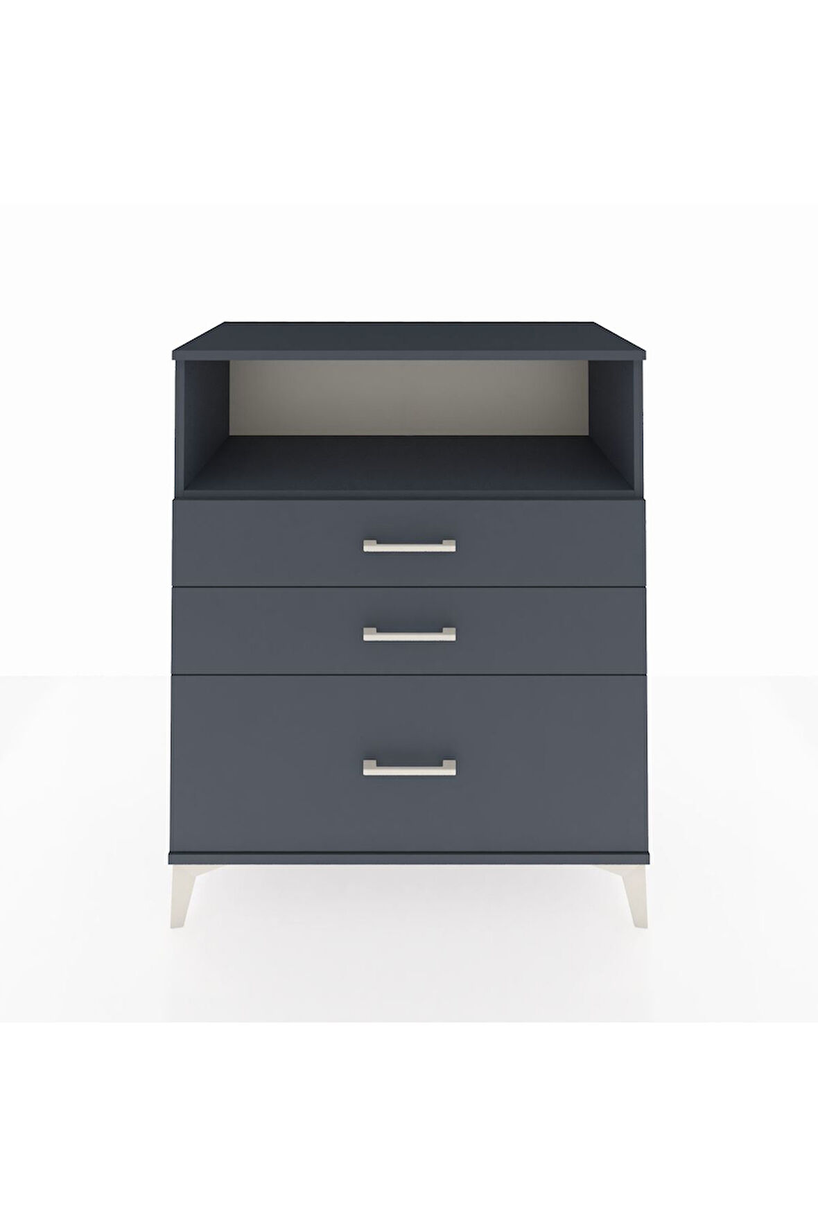 Hyperion Şifonyer Tek Raflı 3 Çekmeceli 88x44x106 Antrasit-Antrasit